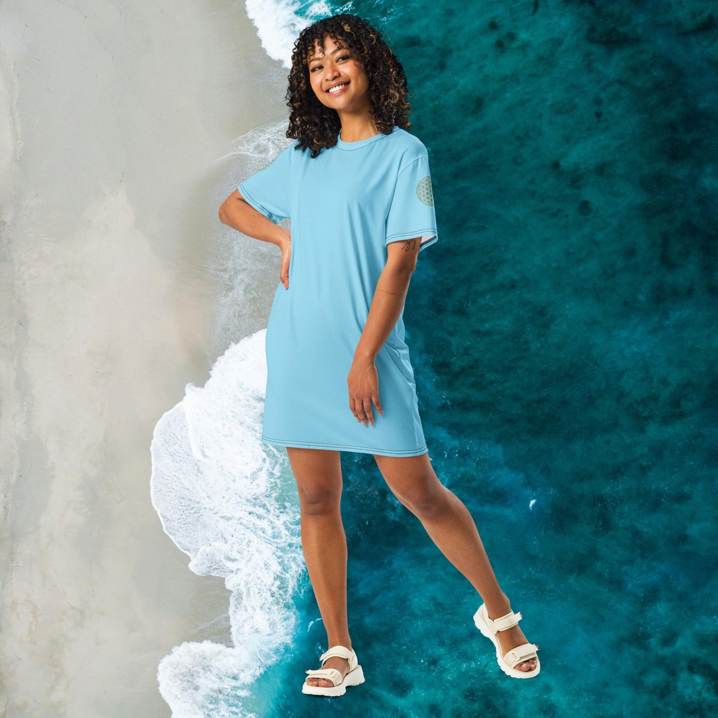 Copricostume Fiore della vita azzurro