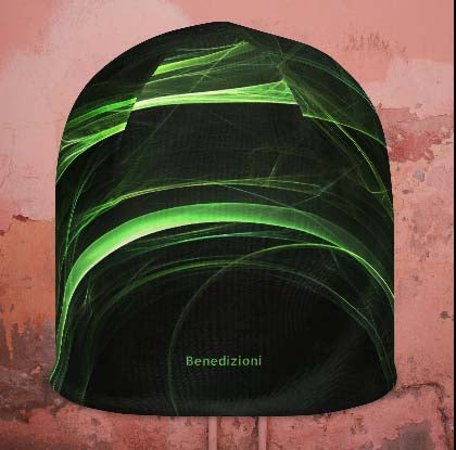 Berretto con stampa verde Benedizioni