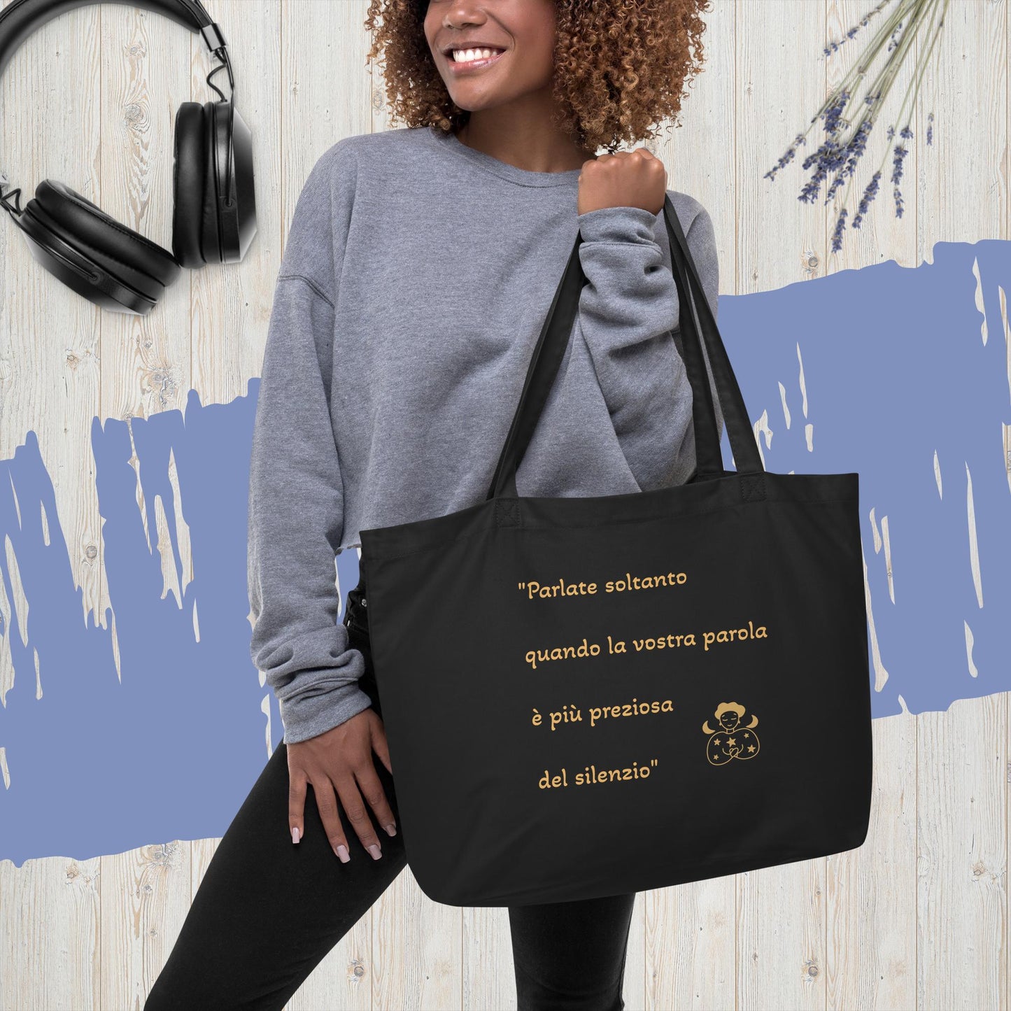 Shopping bag ecologica maxi Saggia nera