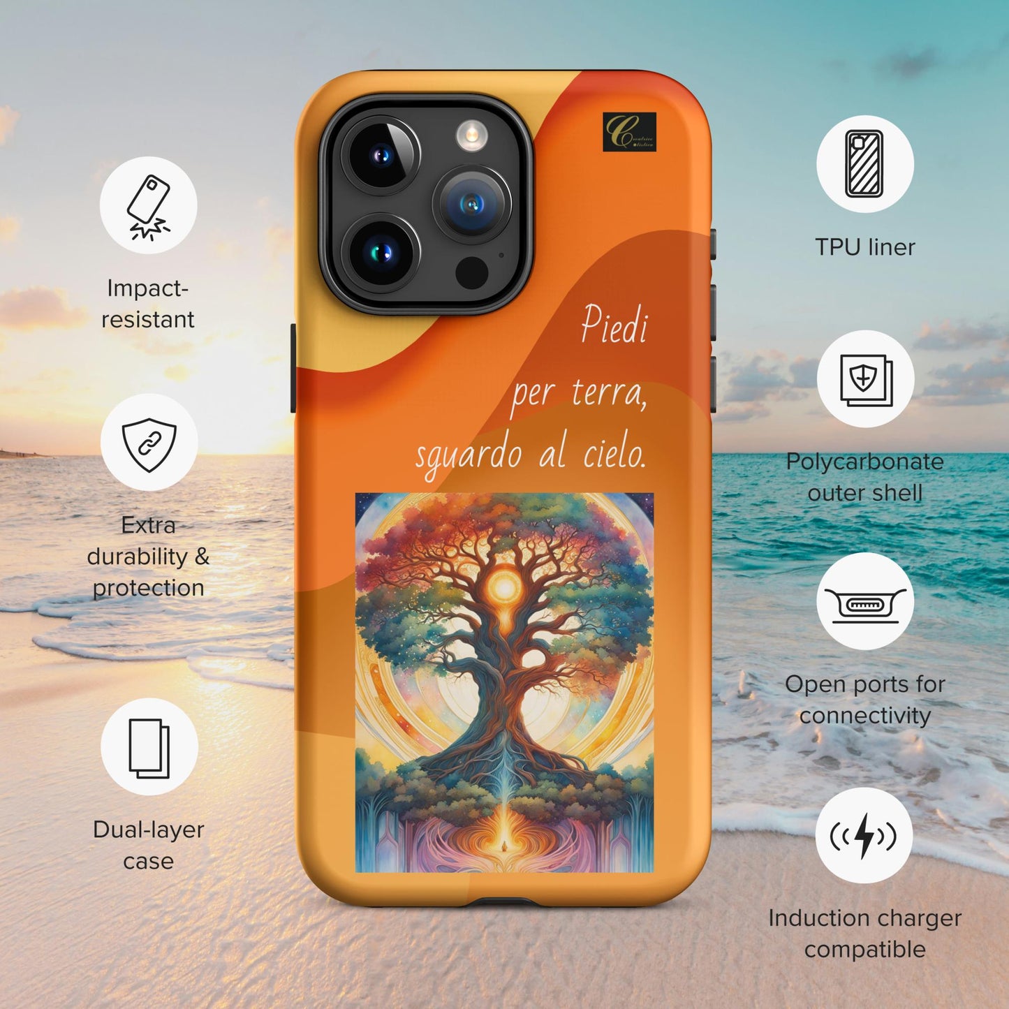 Cover iPhone rigida arancio