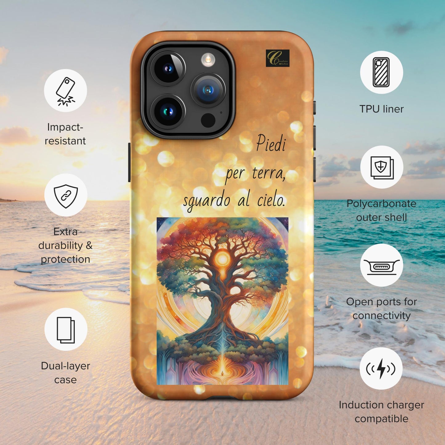 Cover iPhone rigida oro