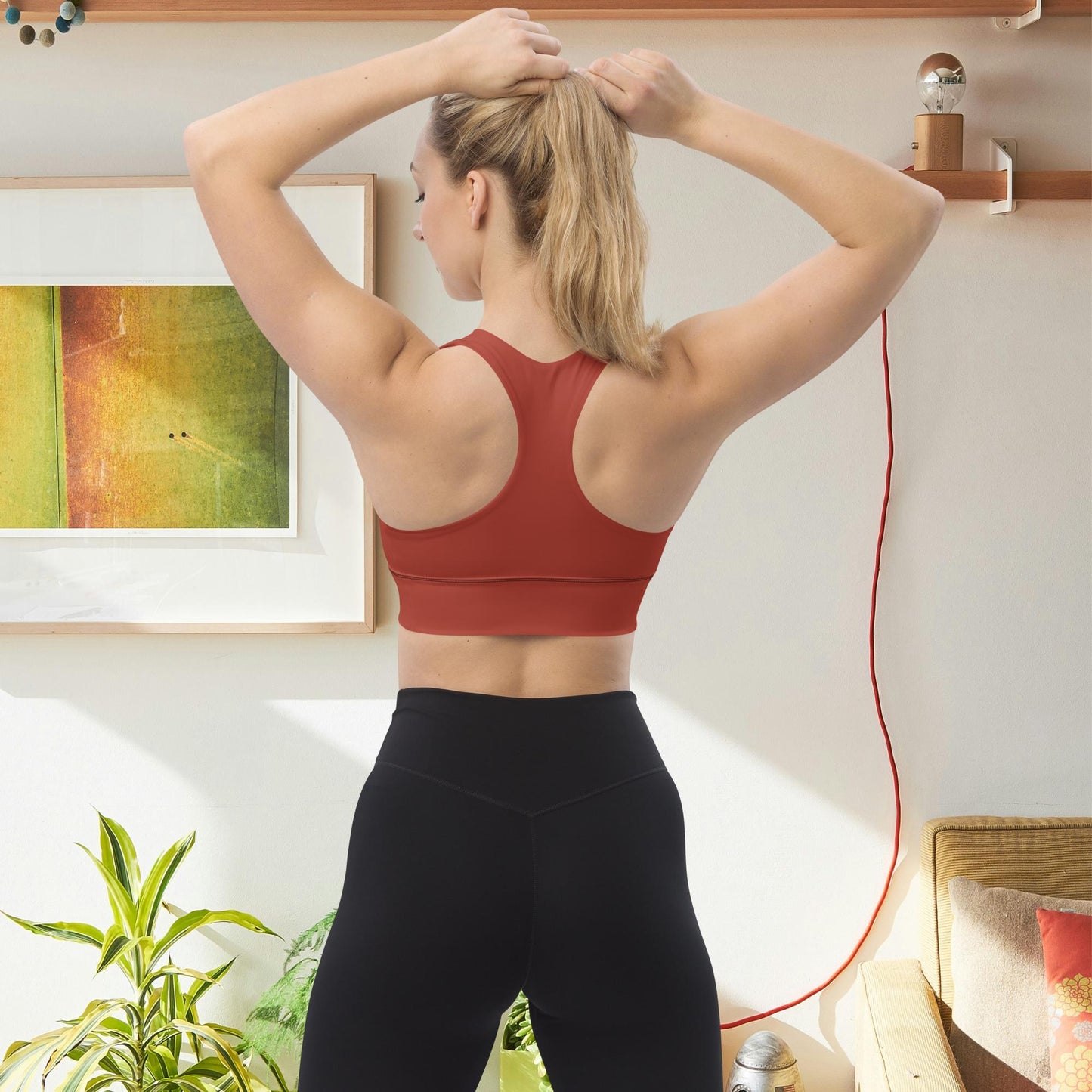 Reggiseno sportivo riciclato rosso con Fiore della Vita