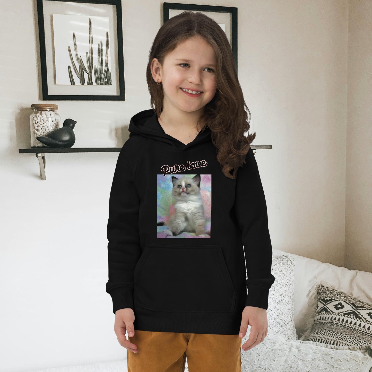 Felpa con cappuccio ecologica per bambini Fluffy