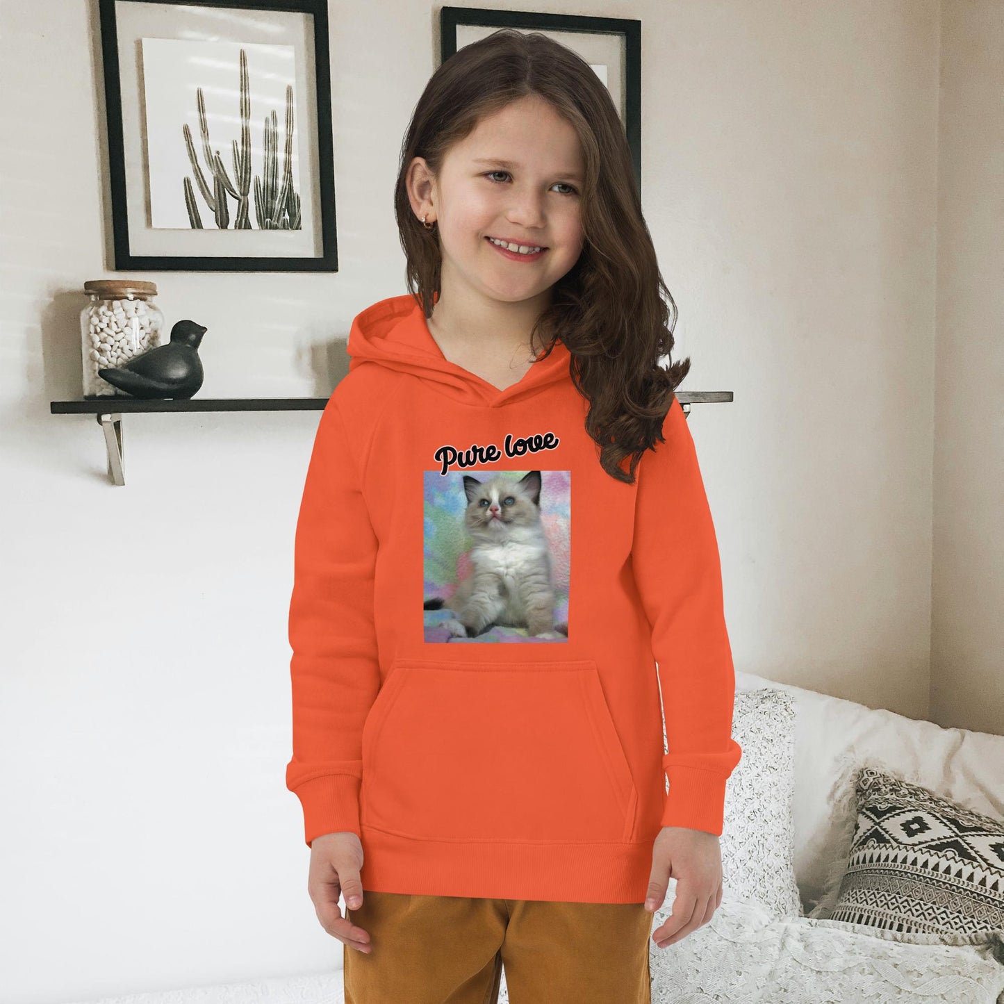 Felpa con cappuccio ecologica per bambini Fluffy