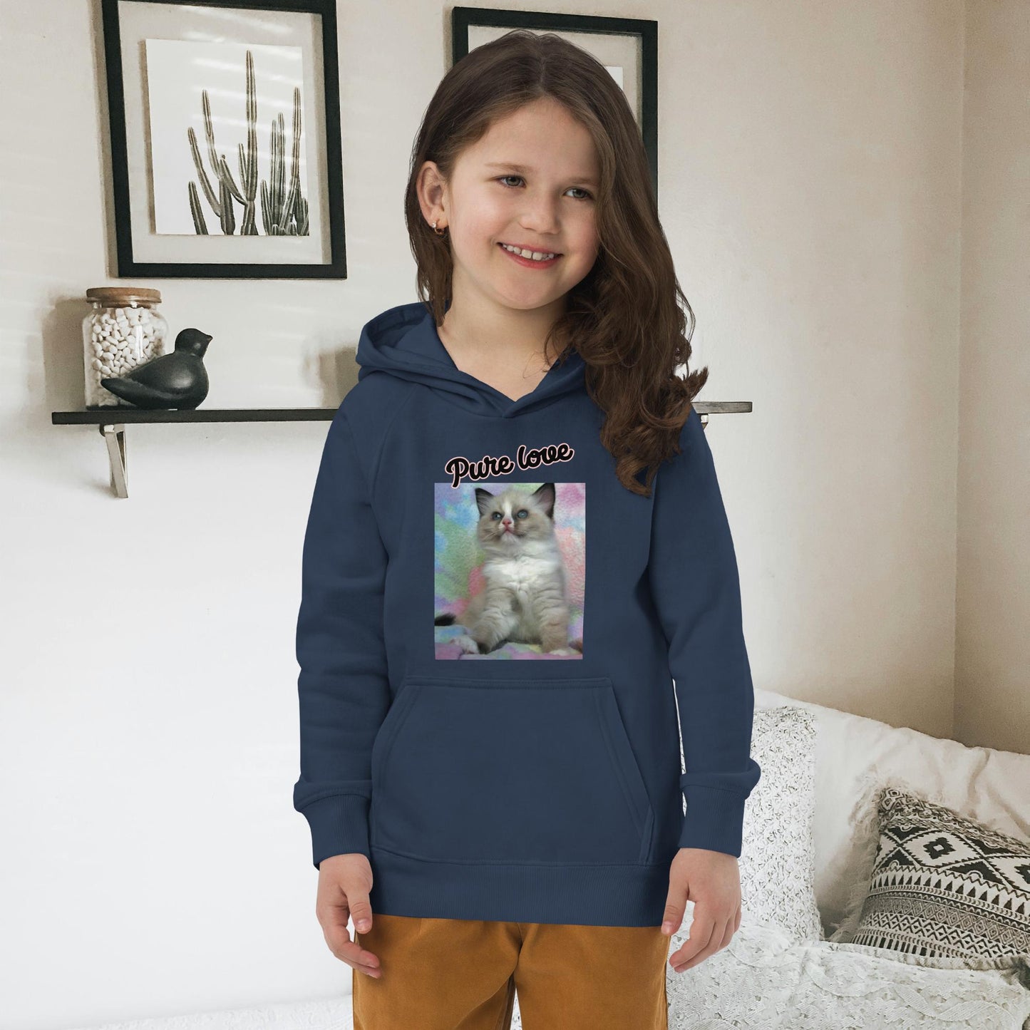 Felpa con cappuccio ecologica per bambini Fluffy