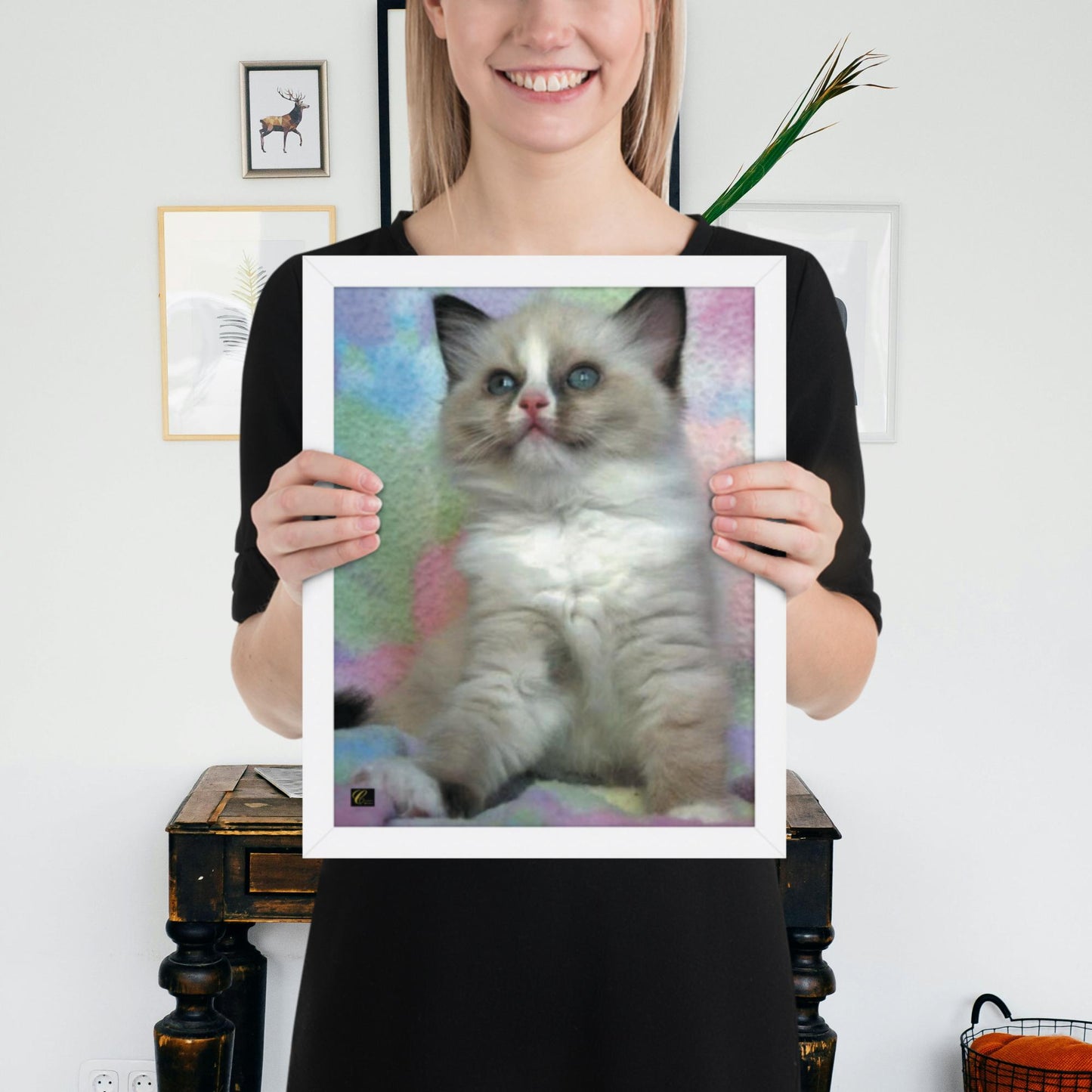 Poster in carta fotografica con cornice Fluffy bebè