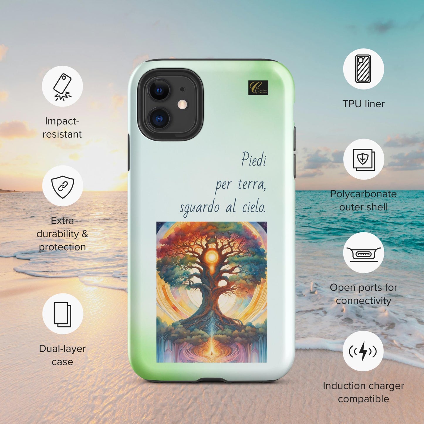 Cover iPhone rigida verde