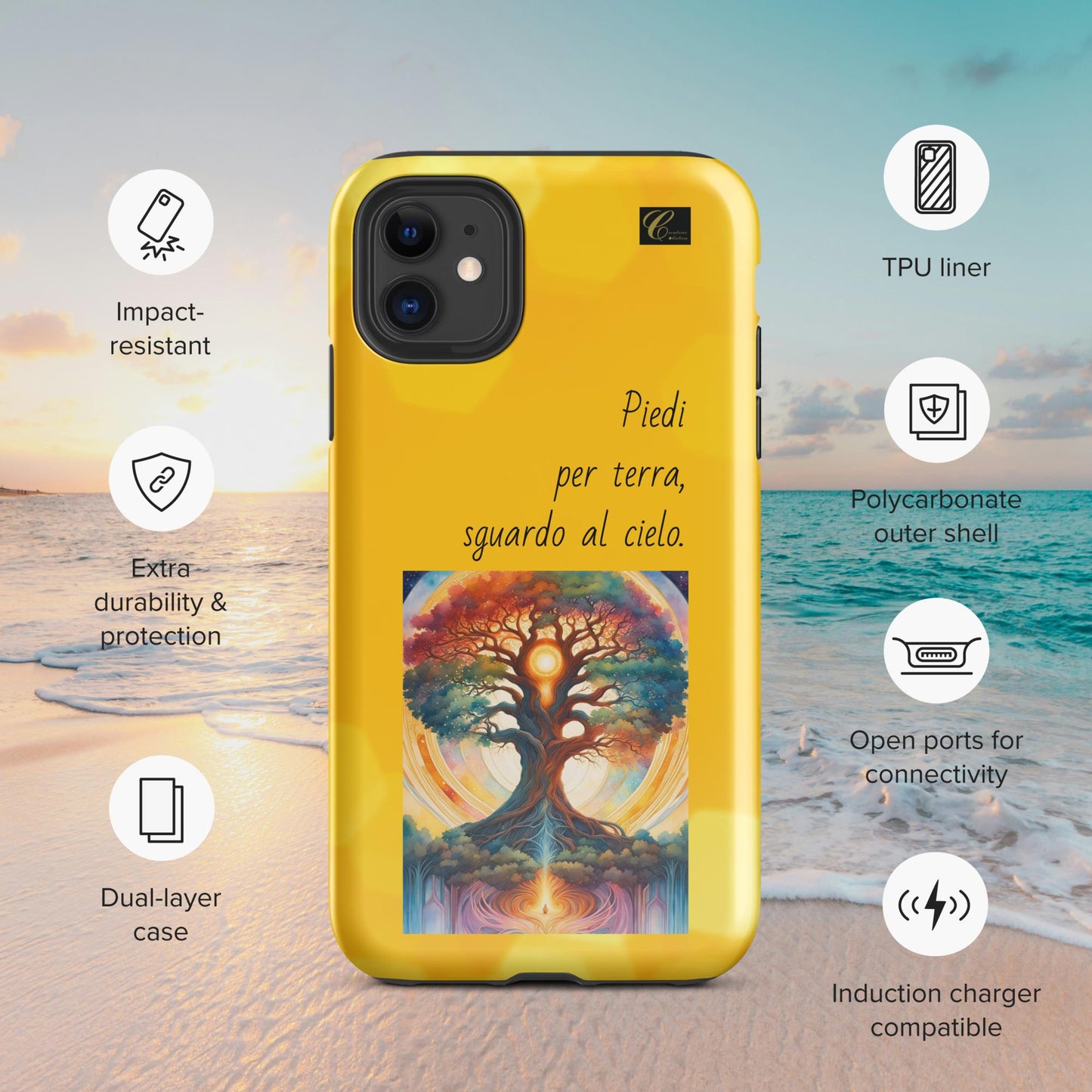 Cover iPhone rigida gialla