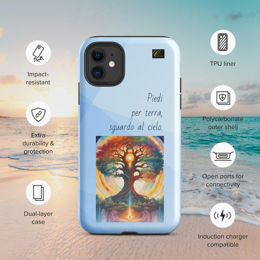 Cover iPhone rigida azzurra