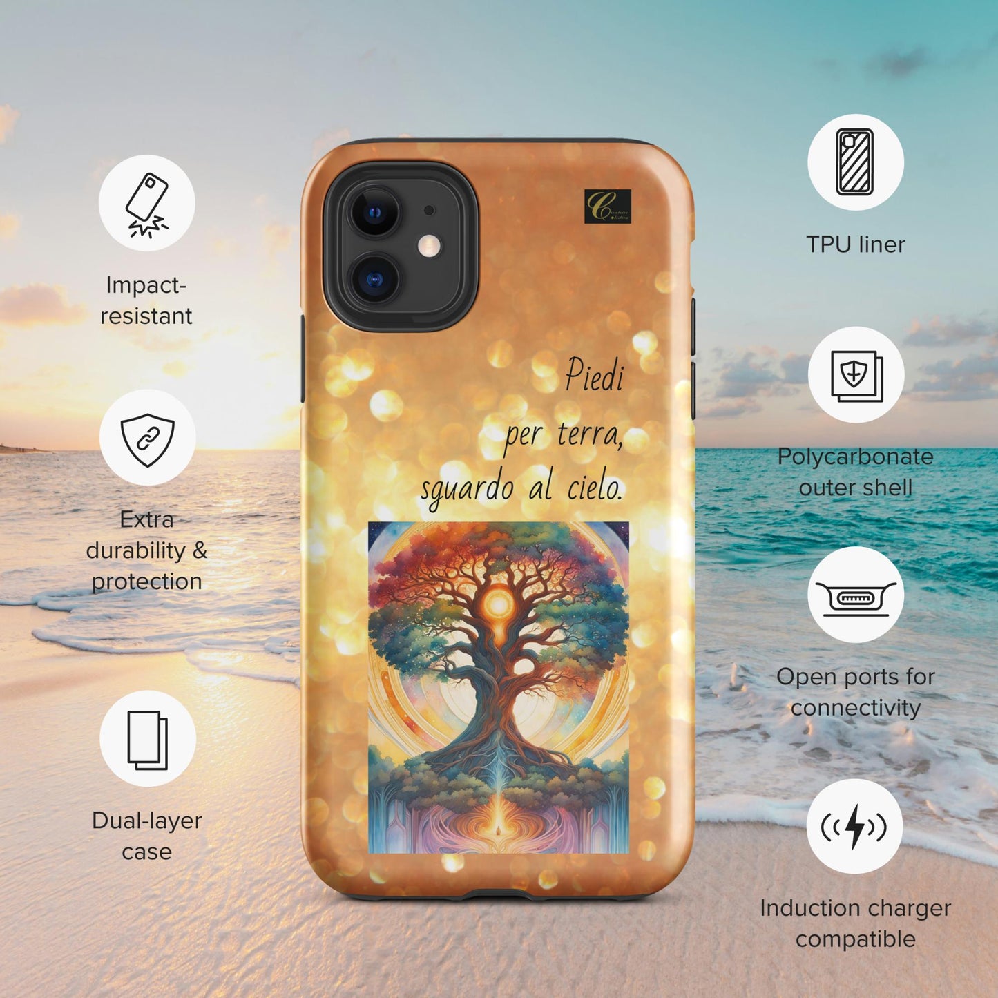 Cover iPhone rigida oro