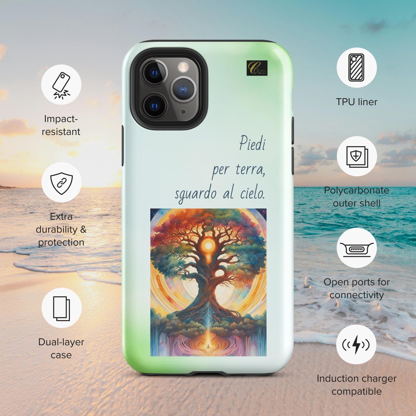 Cover iPhone rigida verde