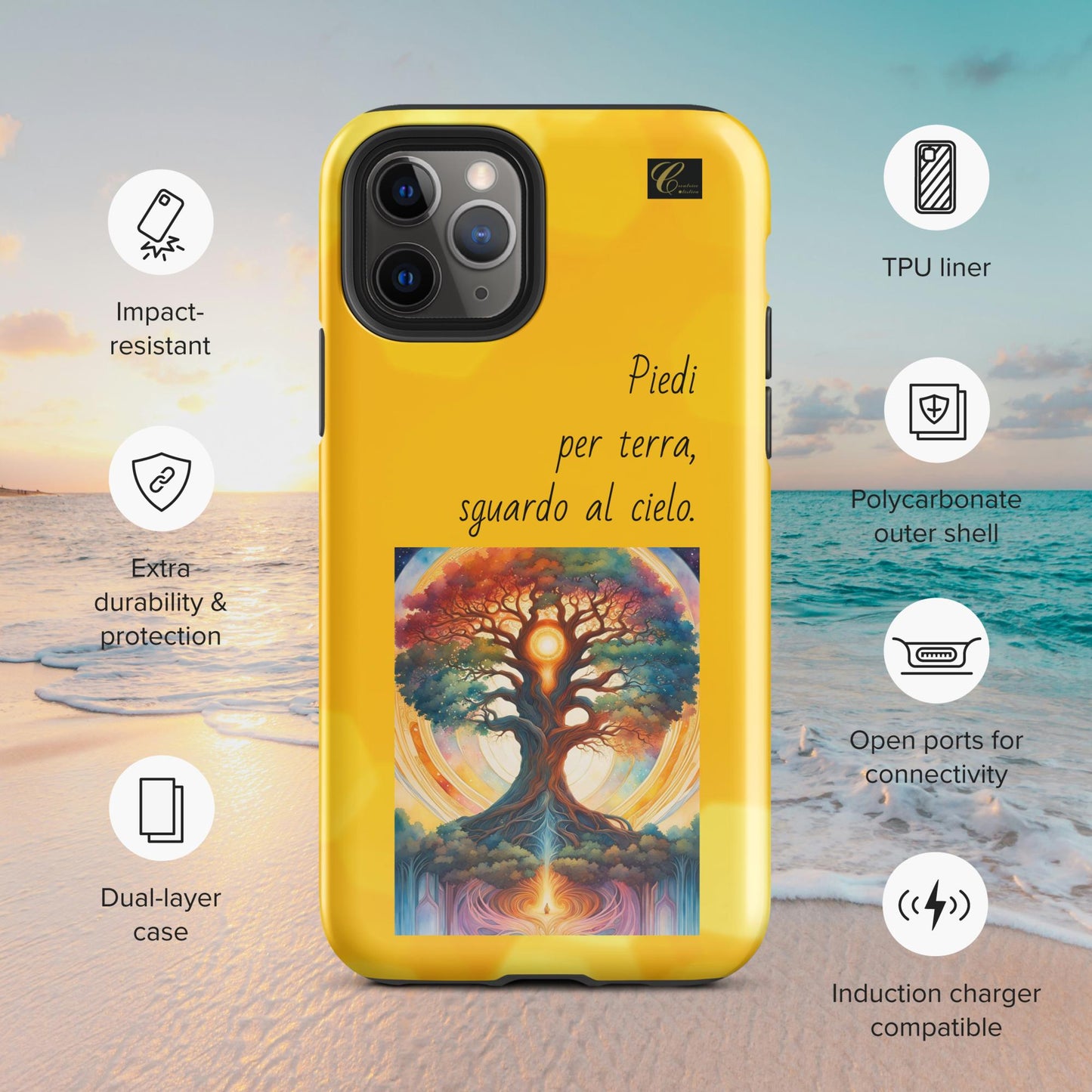 Cover iPhone rigida gialla