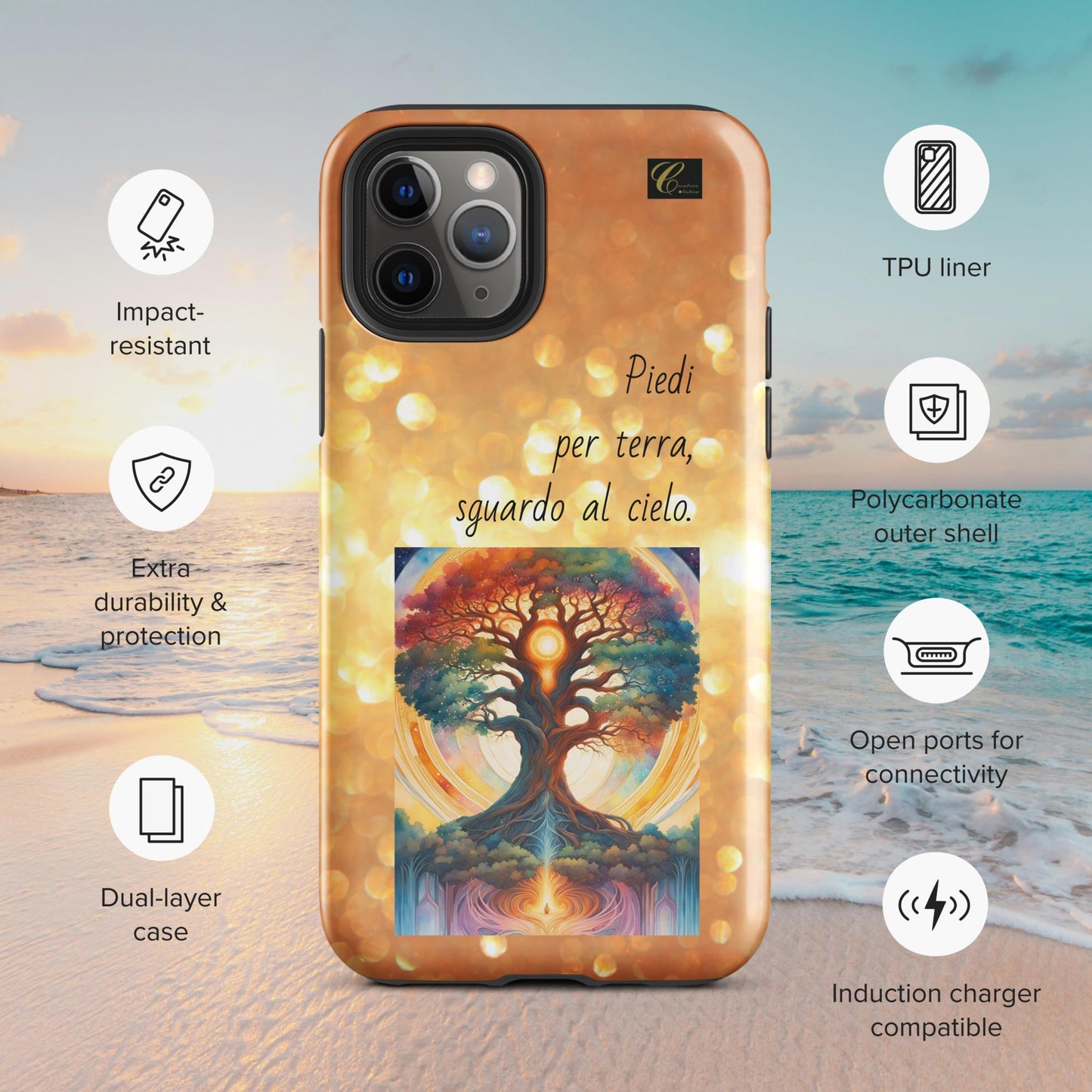 Cover iPhone rigida oro