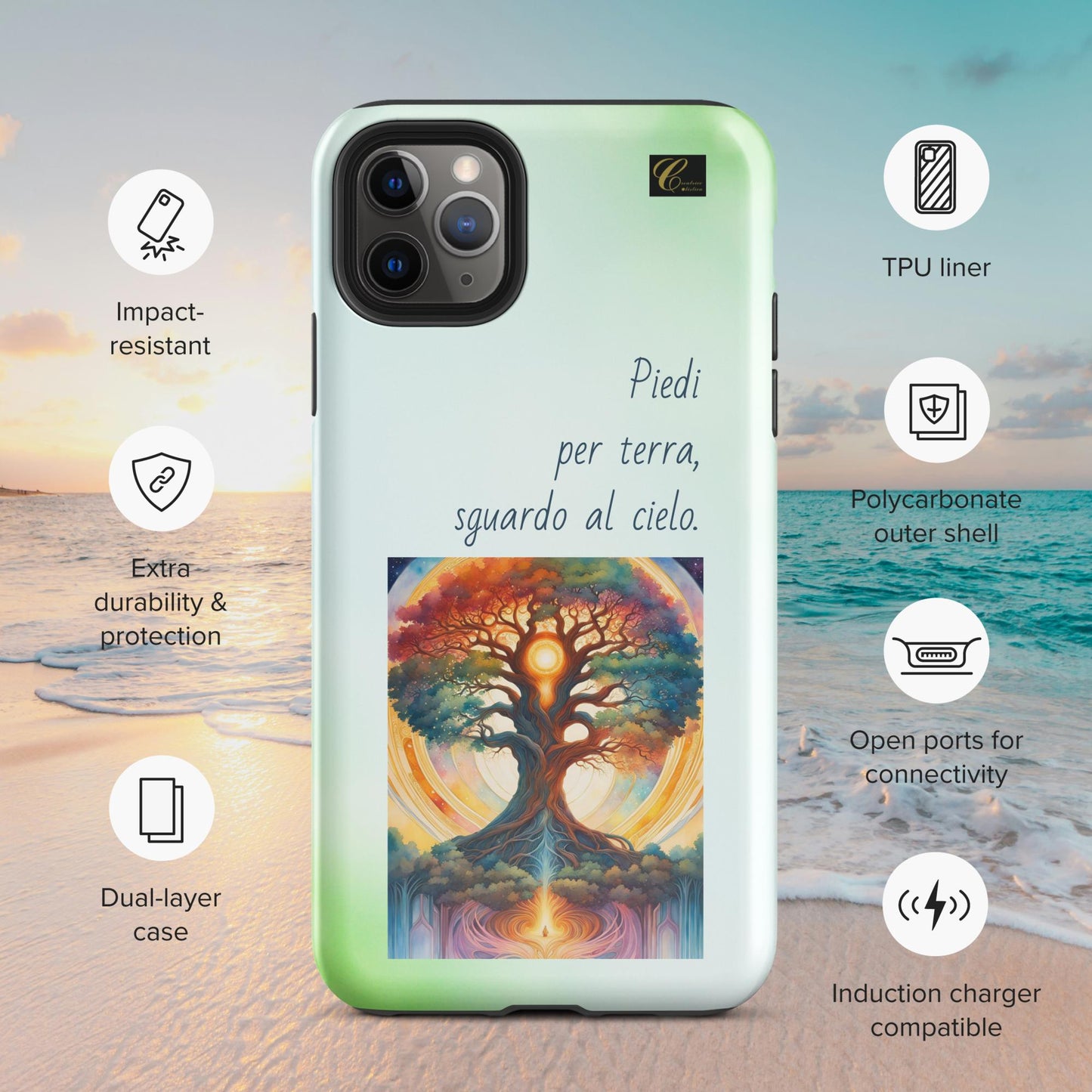 Cover iPhone rigida verde