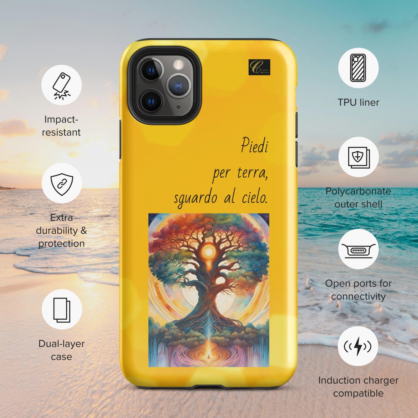 Cover iPhone rigida gialla