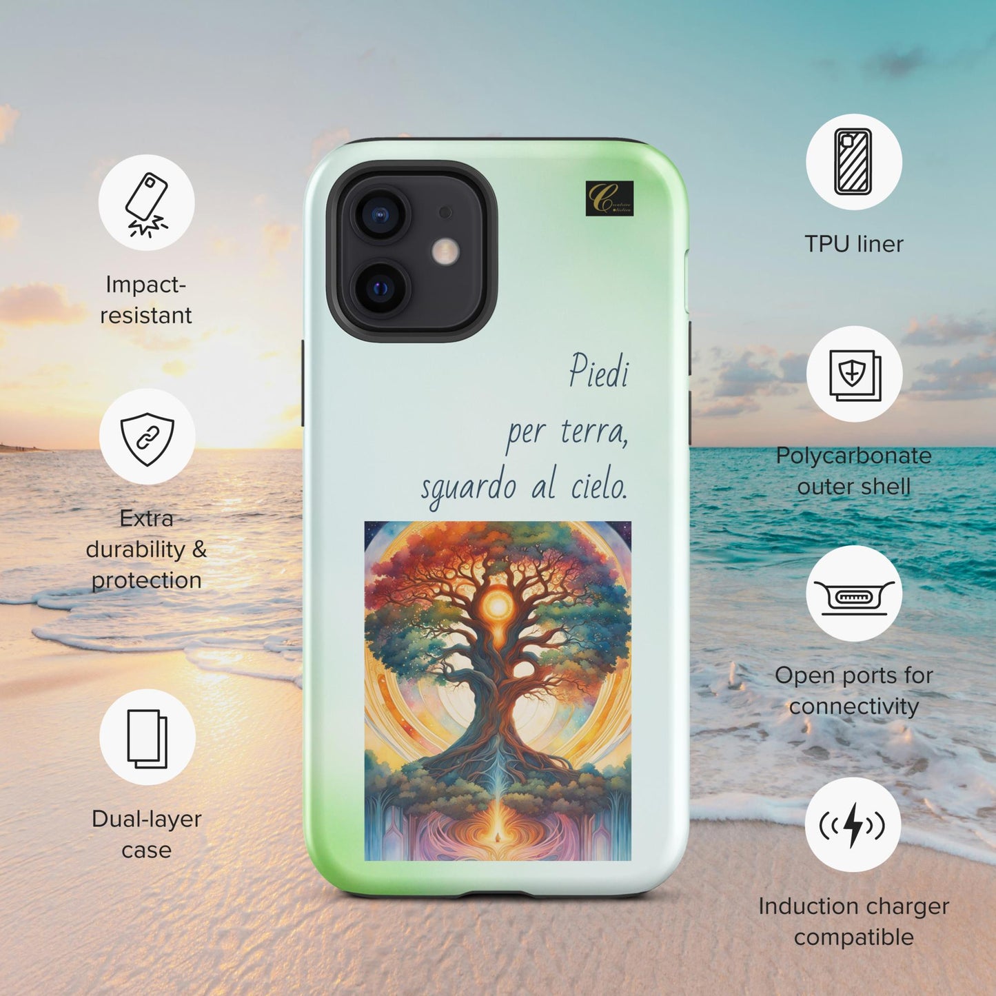 Cover iPhone rigida verde