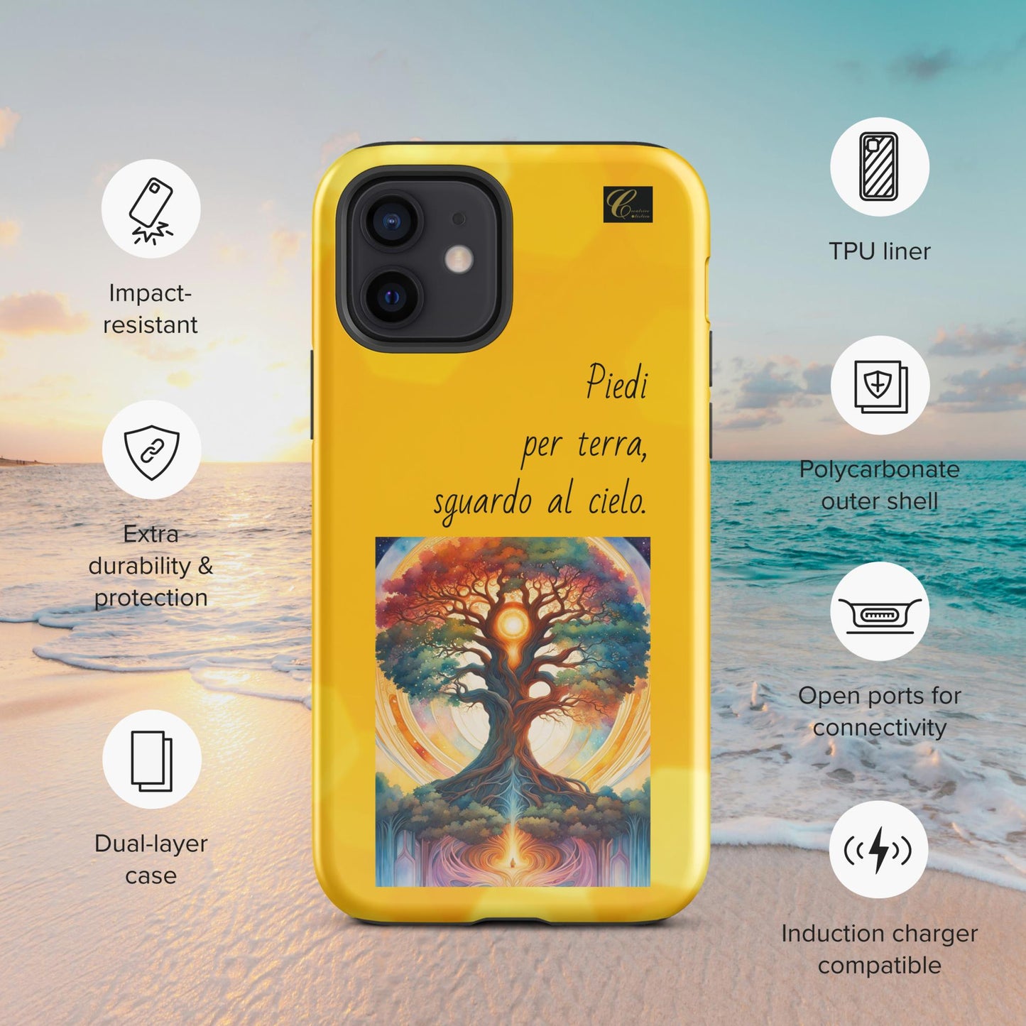 Cover iPhone rigida gialla