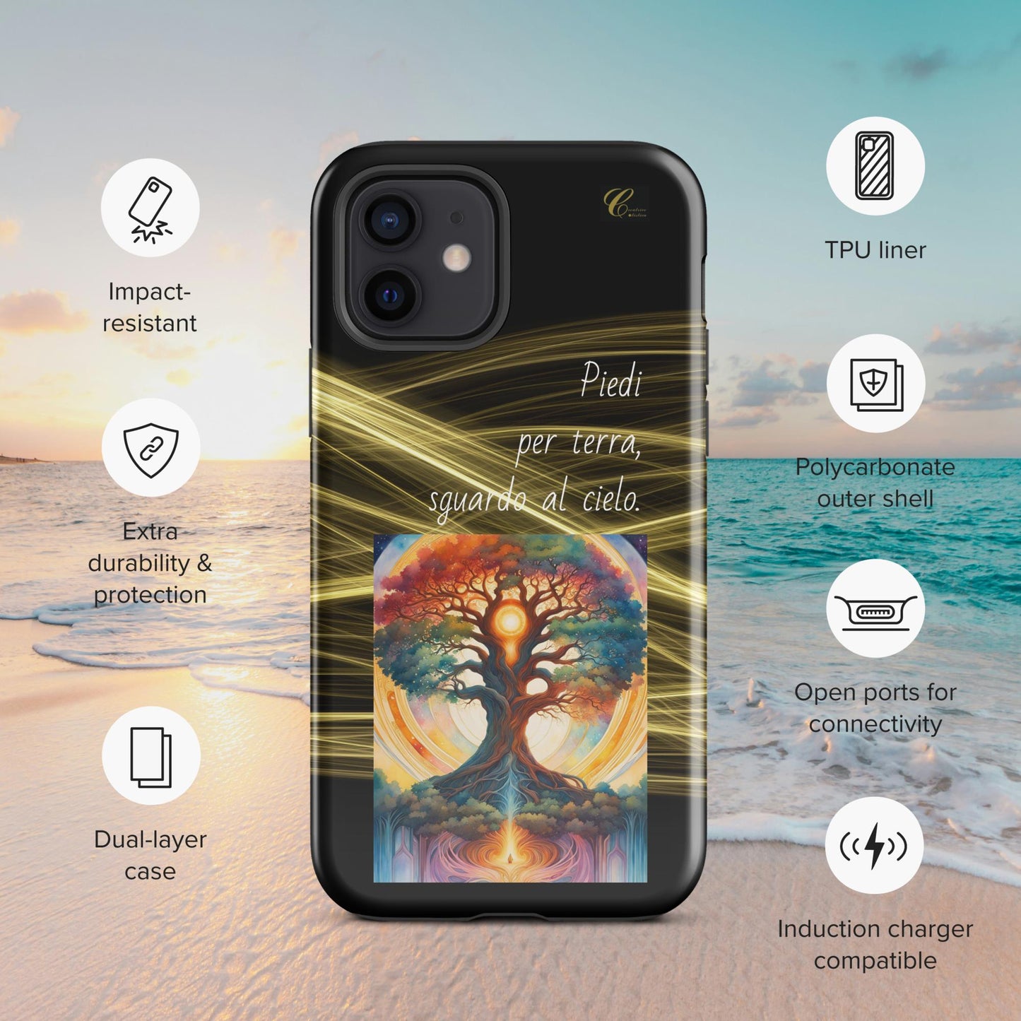 Cover iPhone rigida oro nero