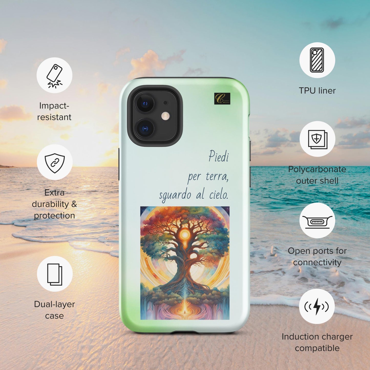 Cover iPhone rigida verde