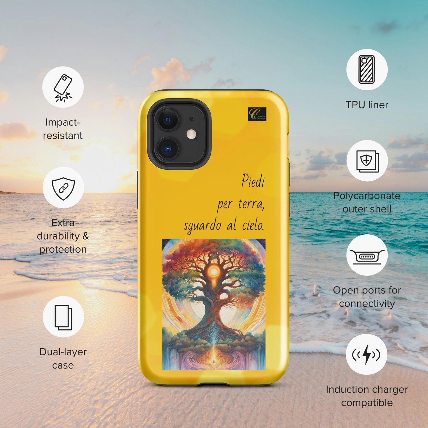 Cover iPhone rigida gialla