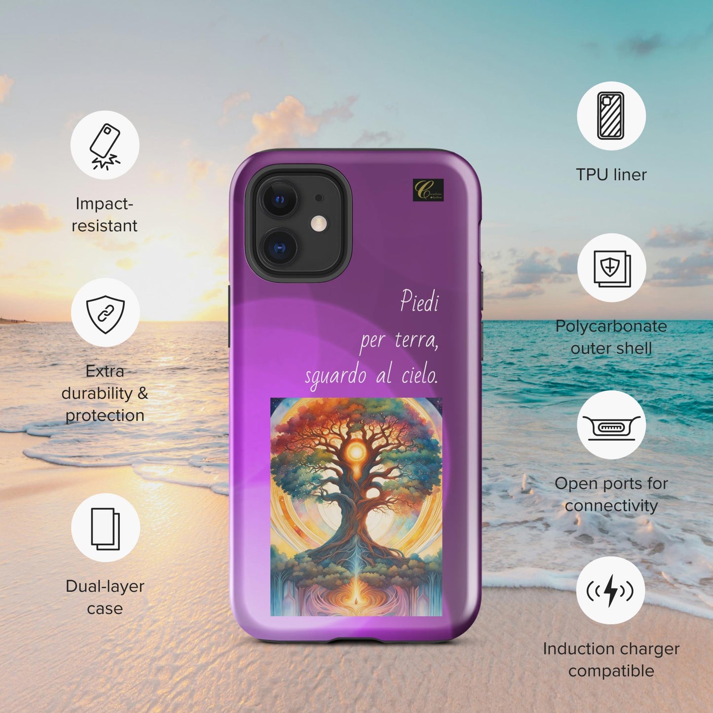 Cover iPhone rigida viola
