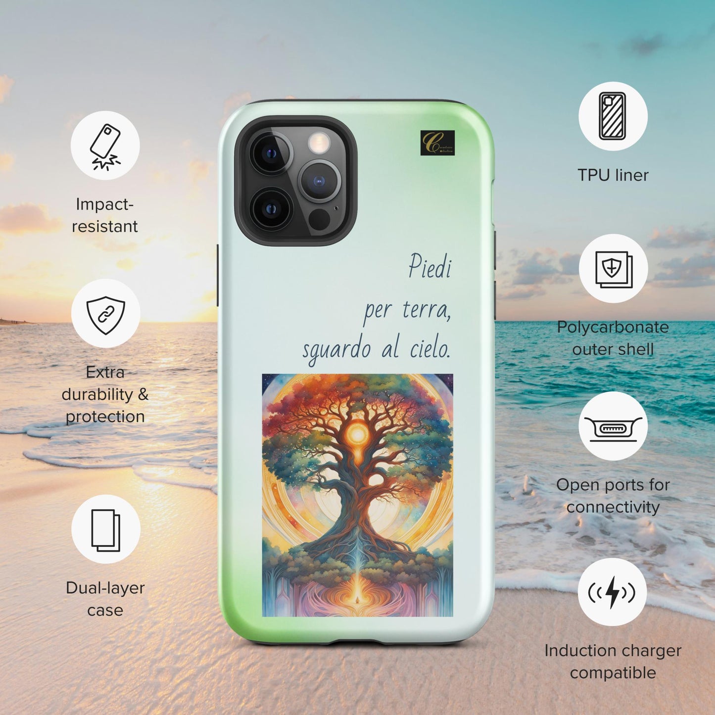 Cover iPhone rigida verde