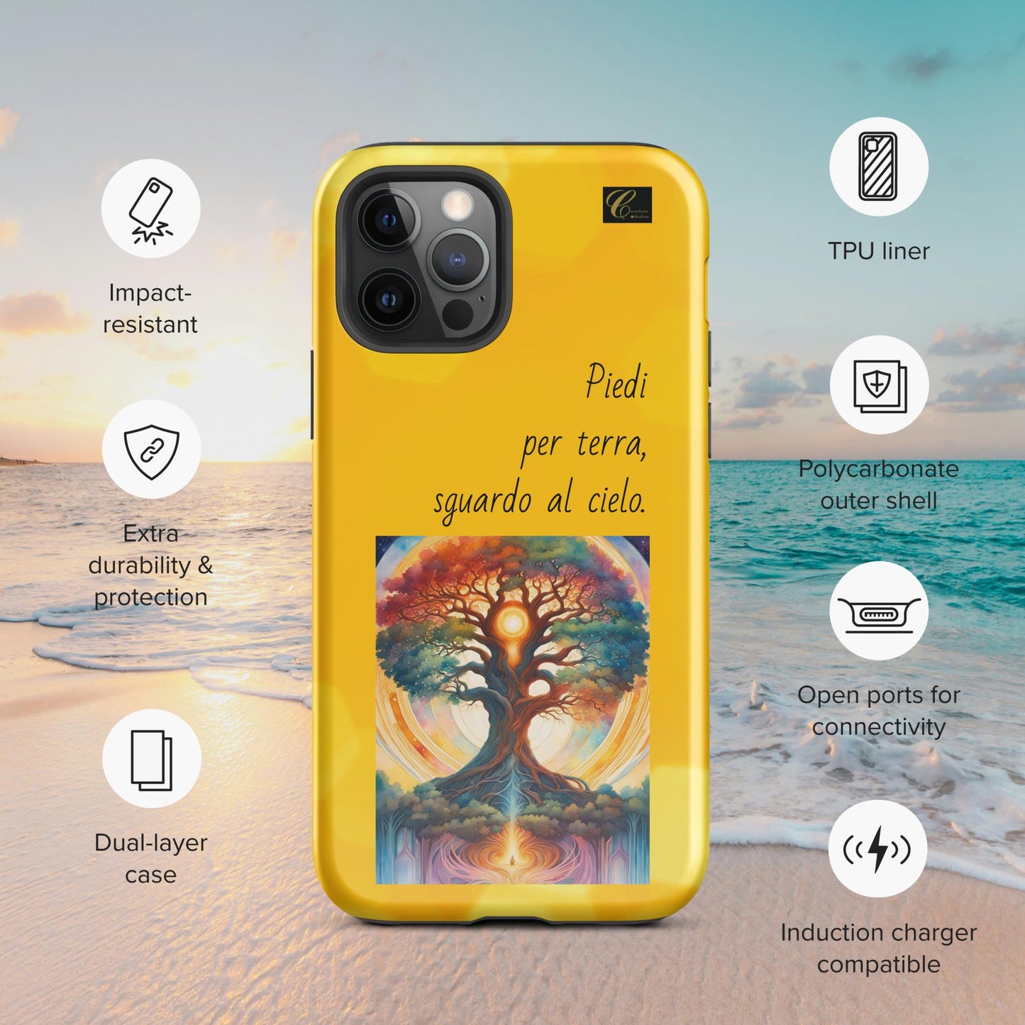 Cover iPhone rigida gialla