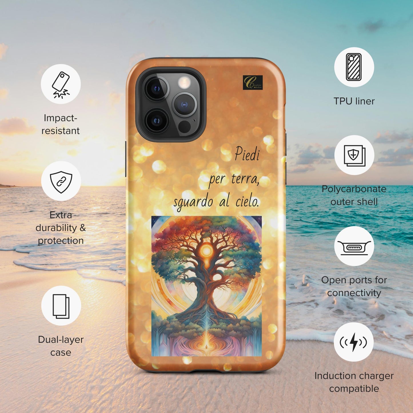 Cover iPhone rigida oro