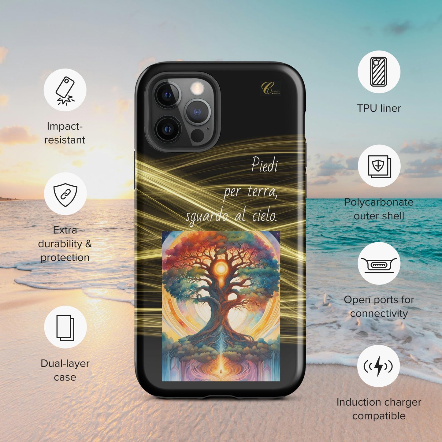 Cover iPhone rigida oro nero