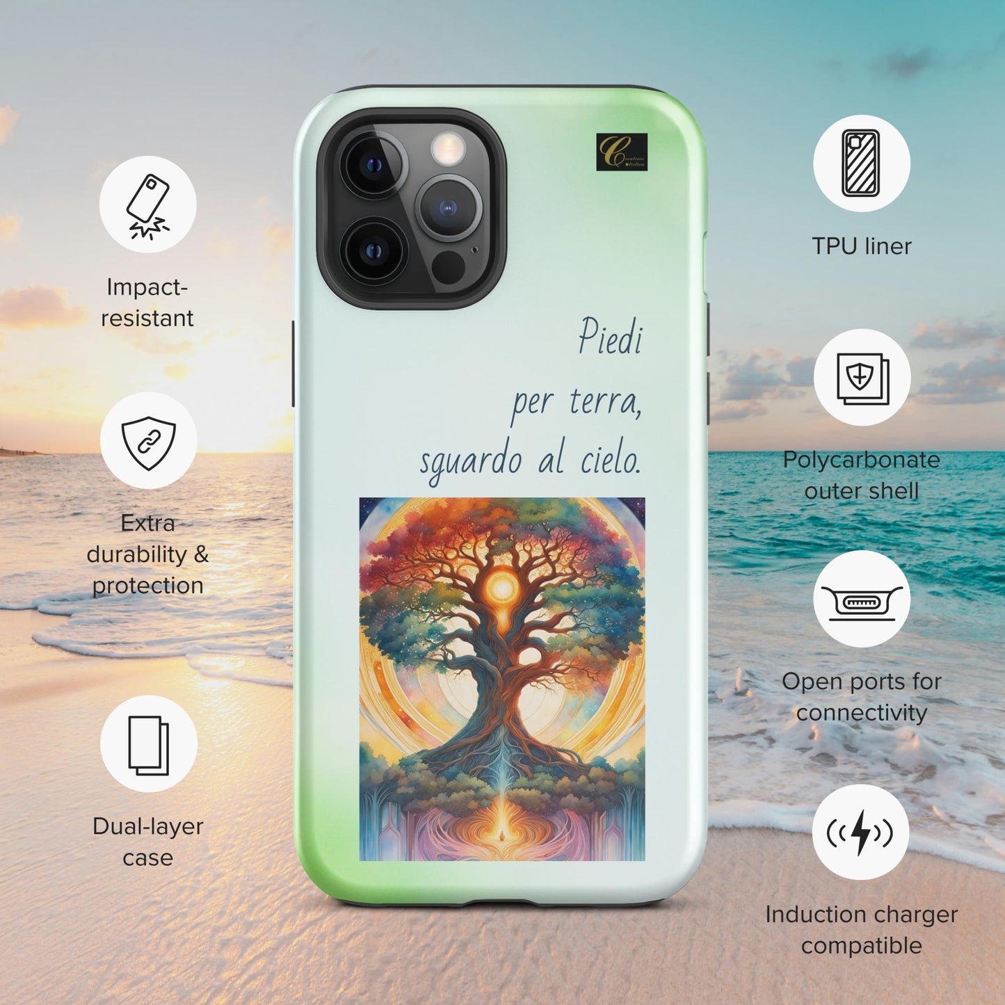 Cover iPhone rigida verde