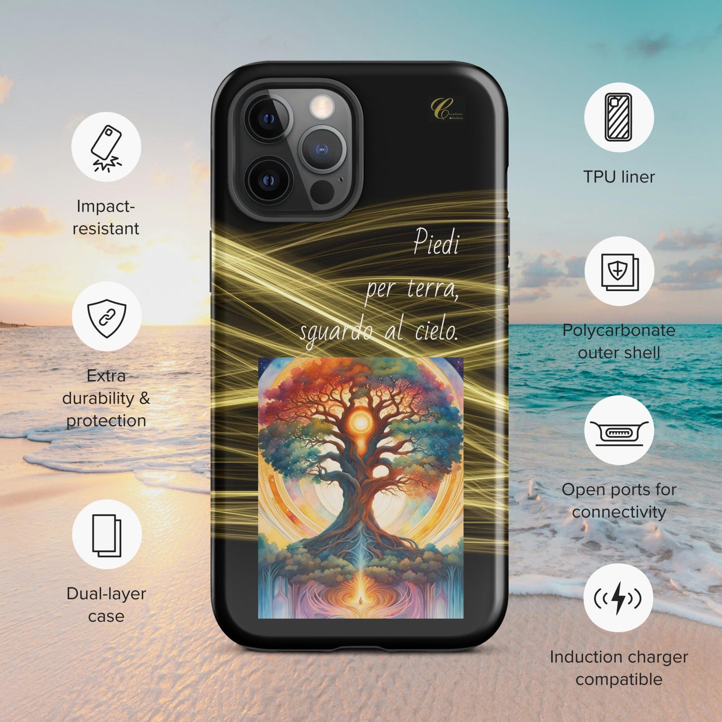 Cover iPhone rigida oro nero