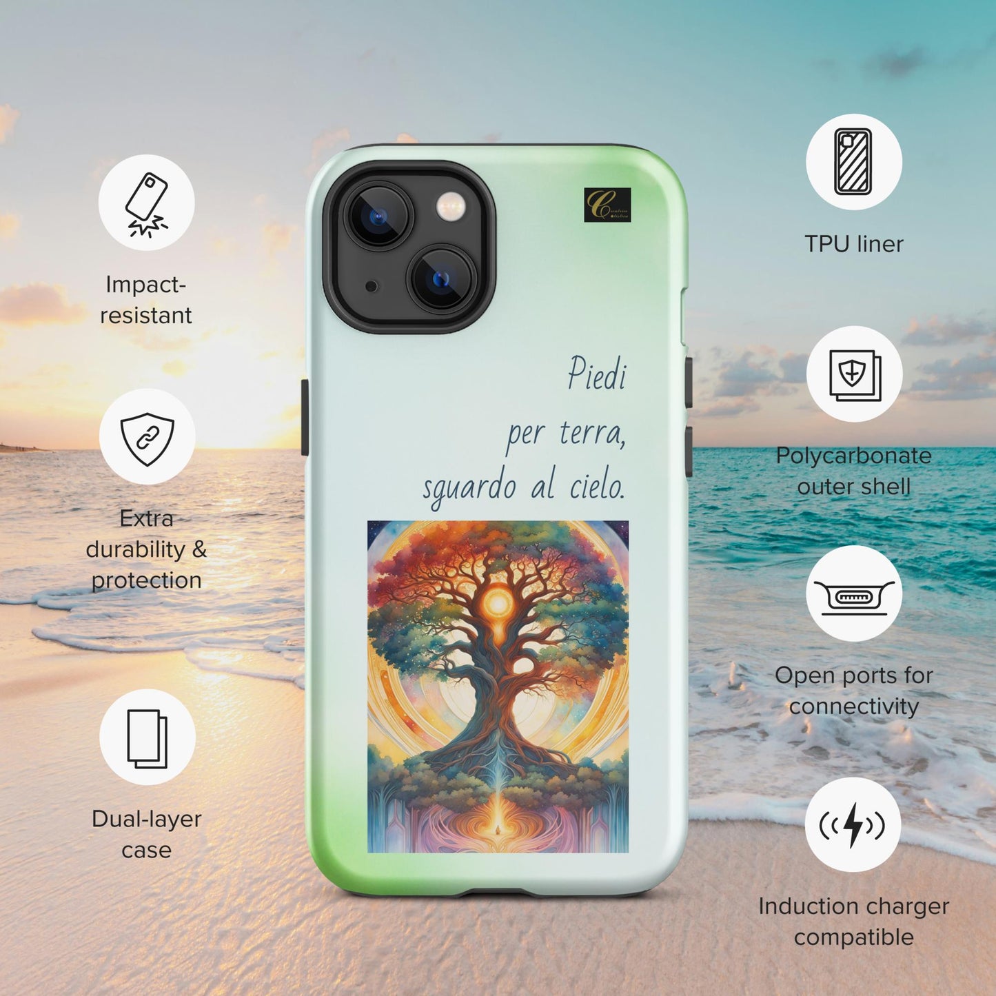 Cover iPhone rigida verde