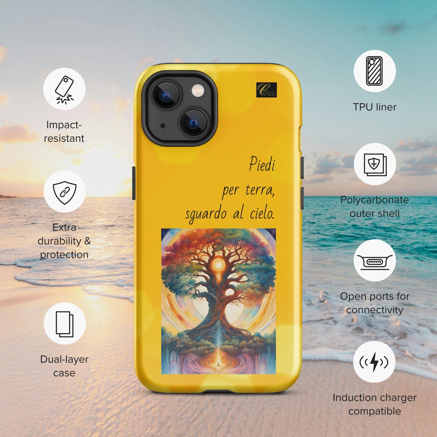 Cover iPhone rigida gialla