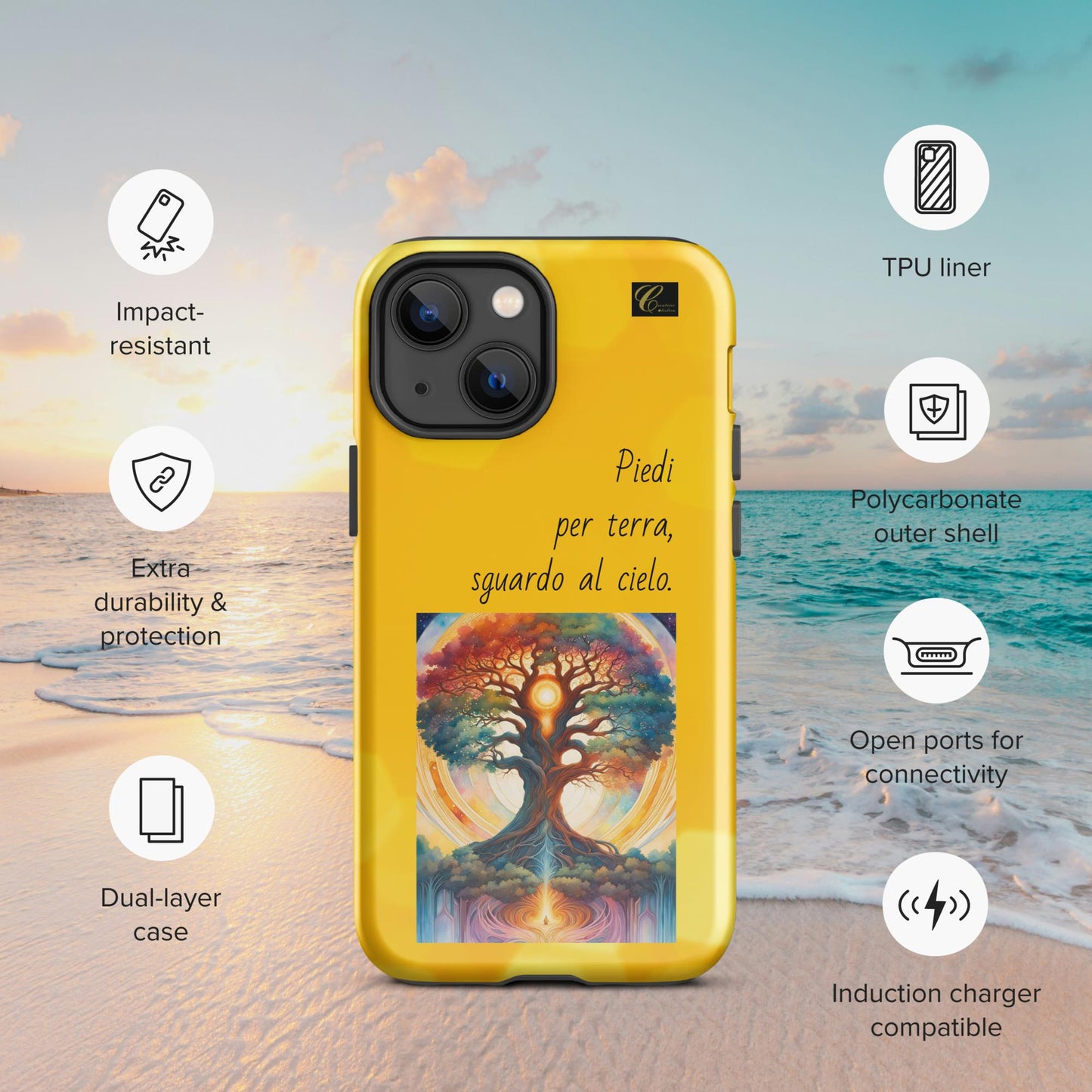 Cover iPhone rigida gialla