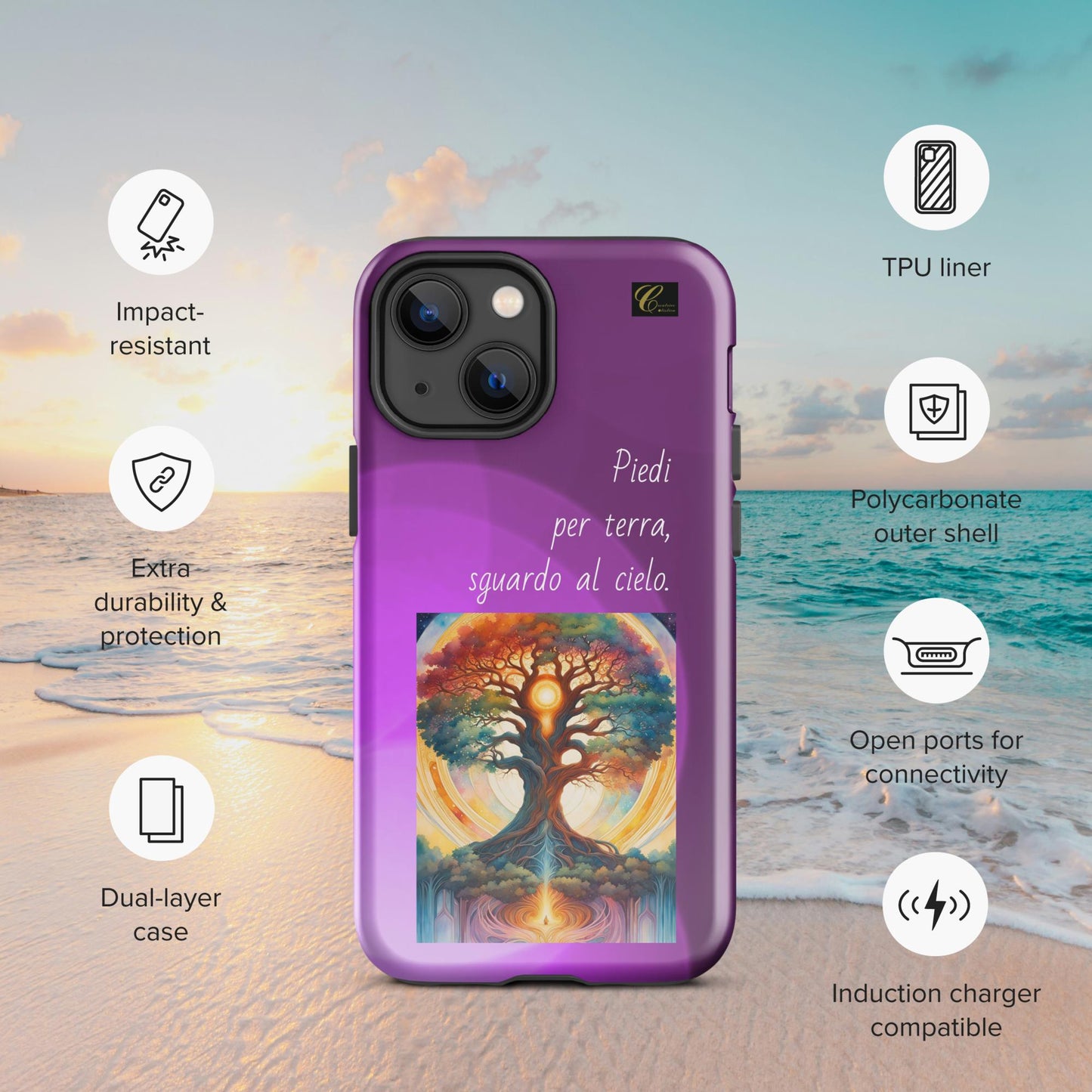 Cover iPhone rigida viola