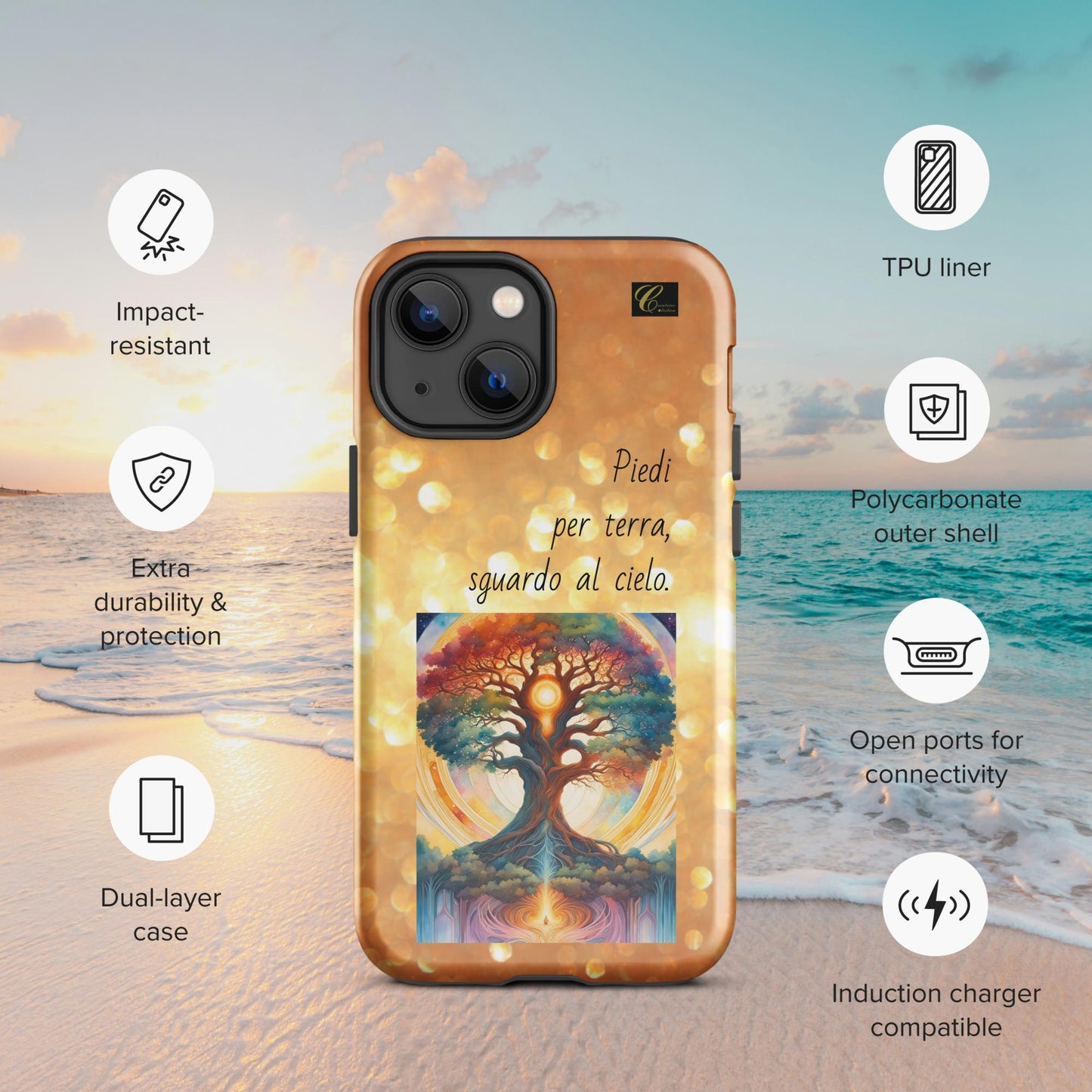 Cover iPhone rigida oro