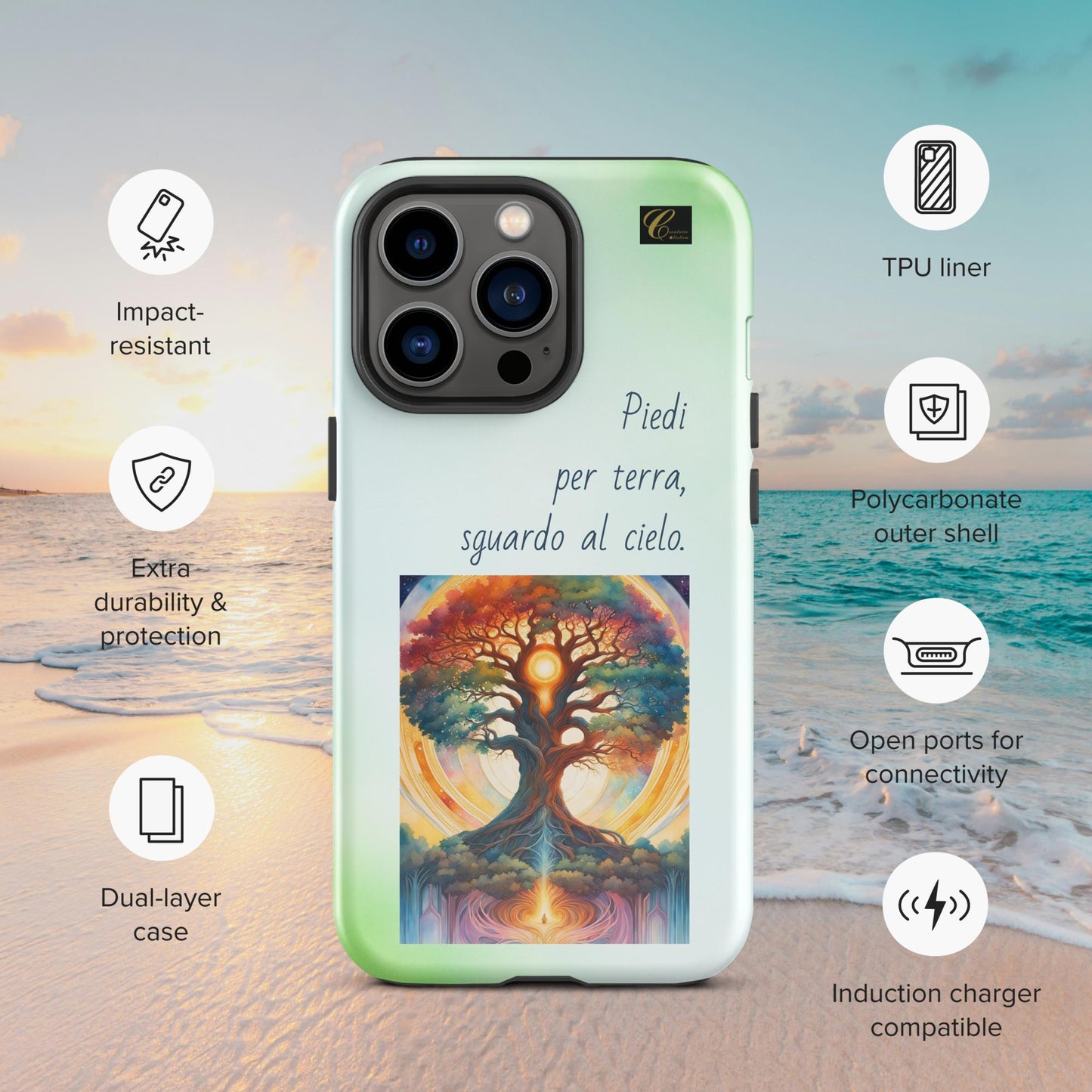 Cover iPhone rigida verde