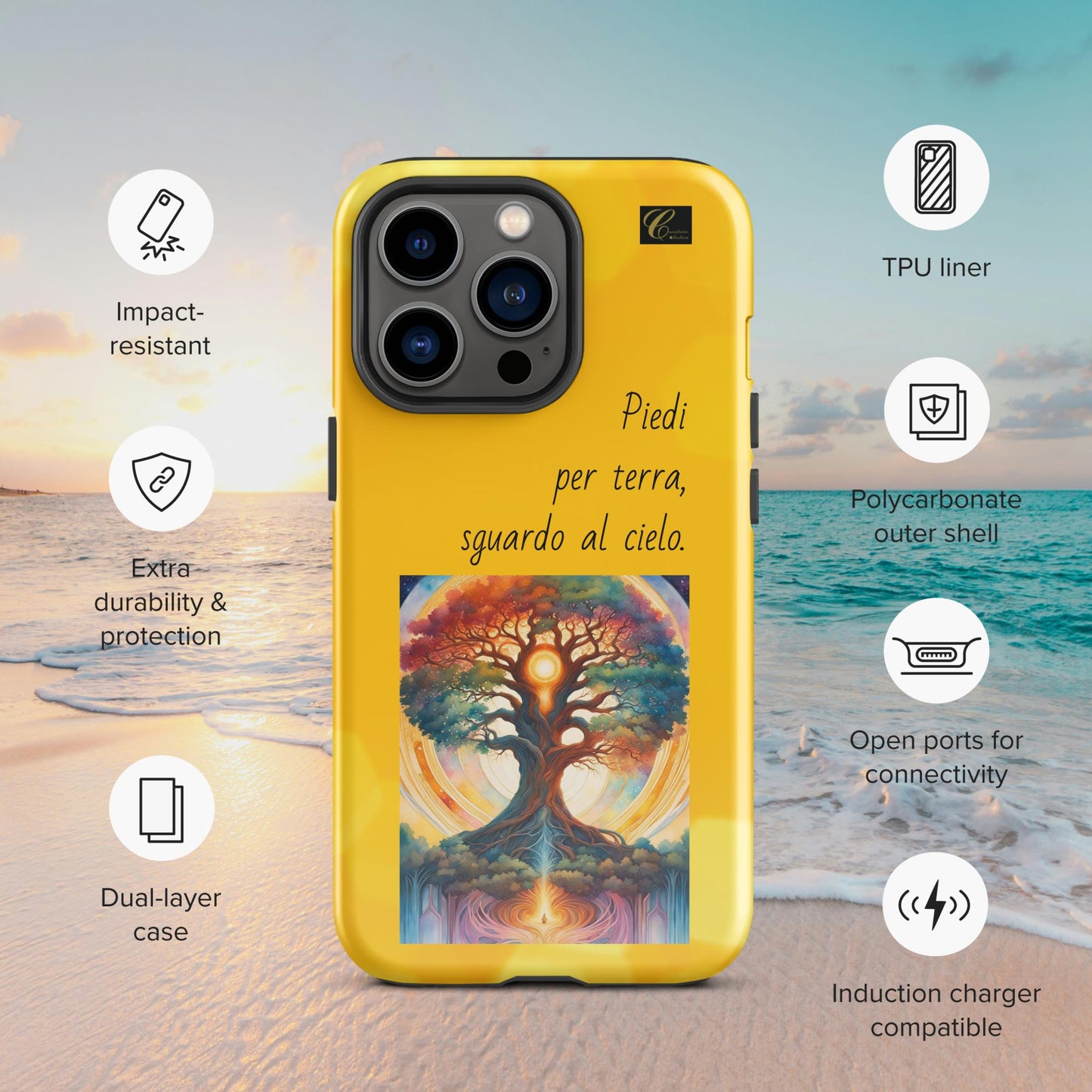 Cover iPhone rigida gialla