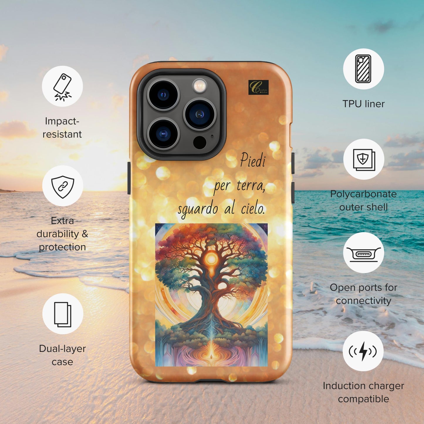 Cover iPhone rigida oro