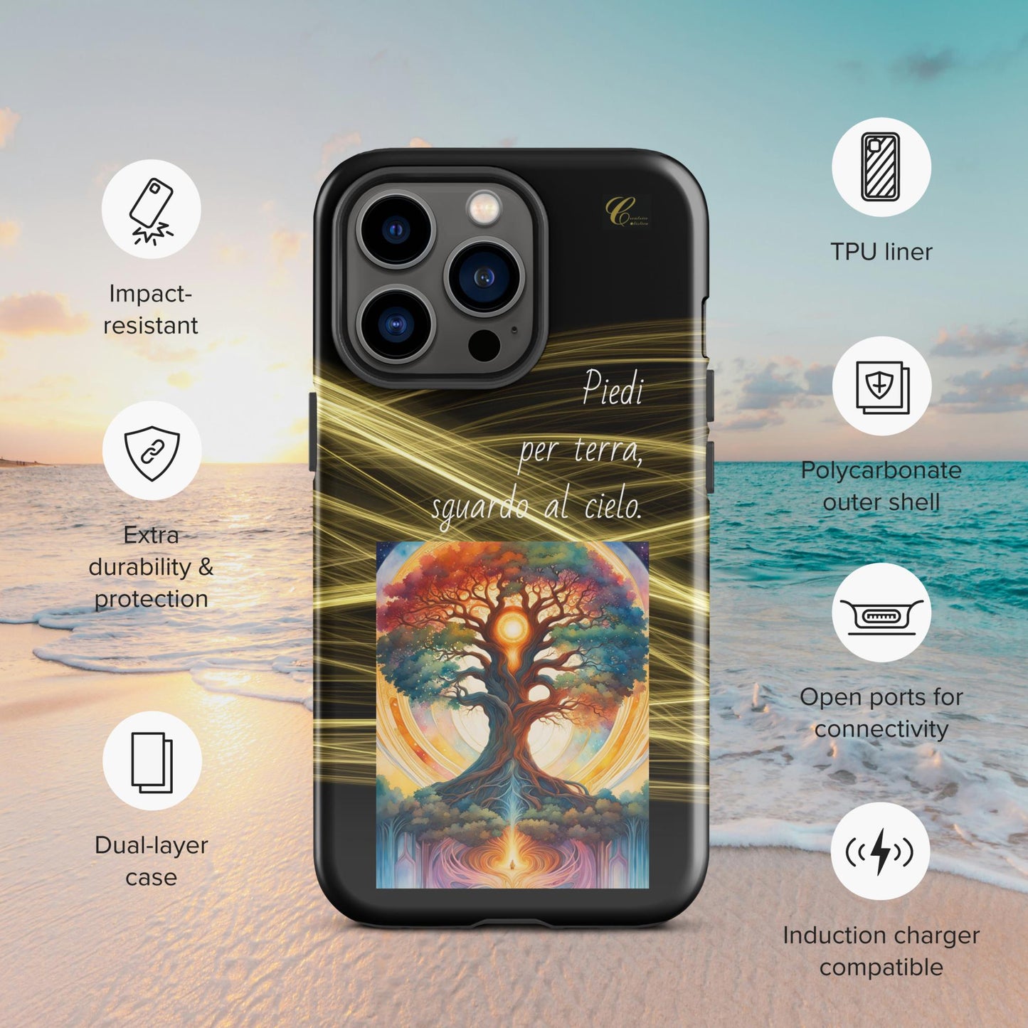 Cover iPhone rigida oro nero