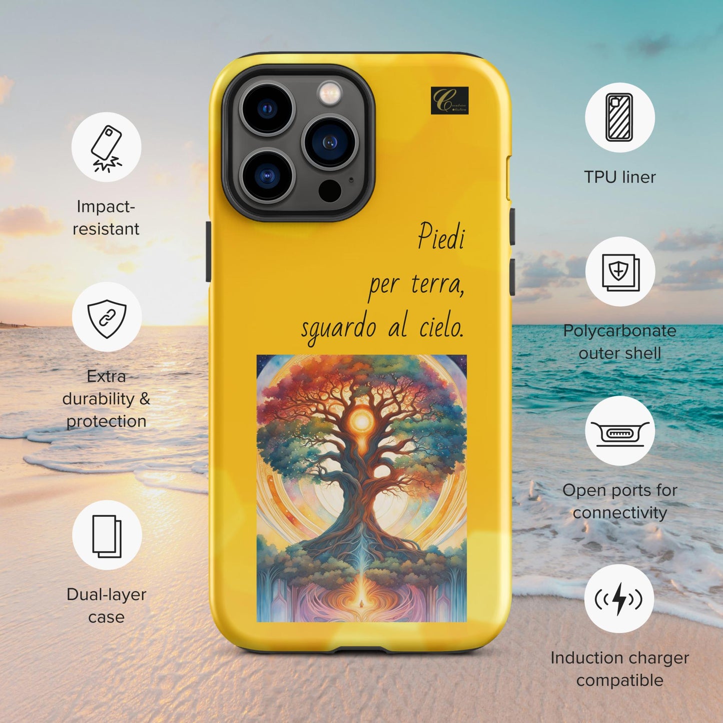 Cover iPhone rigida gialla