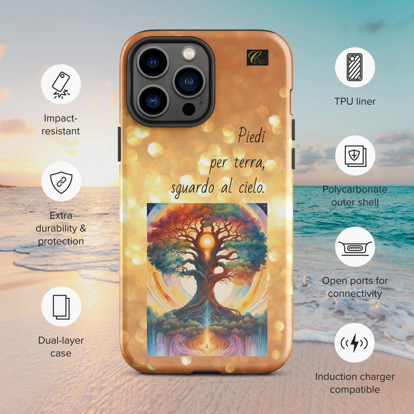 Cover iPhone rigida oro