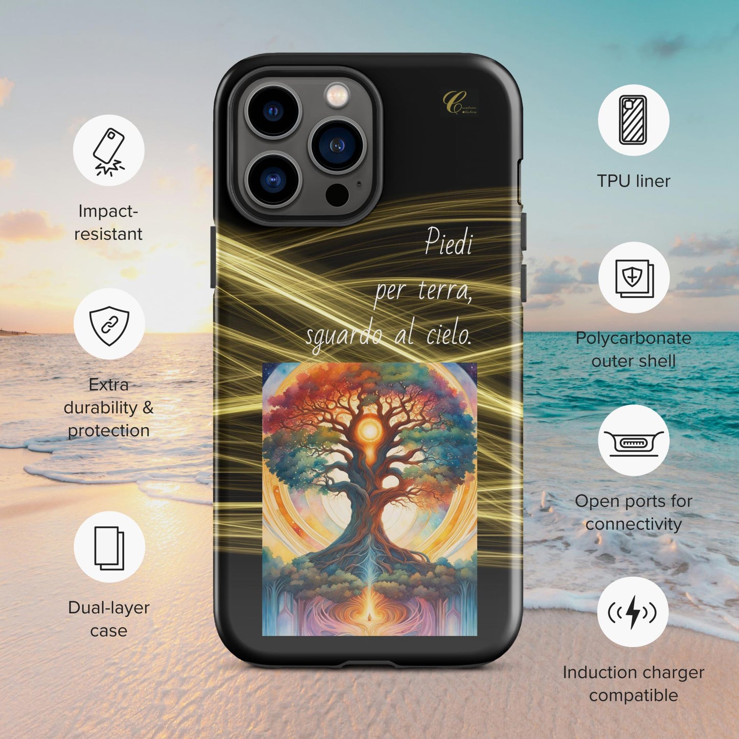 Cover iPhone rigida oro nero