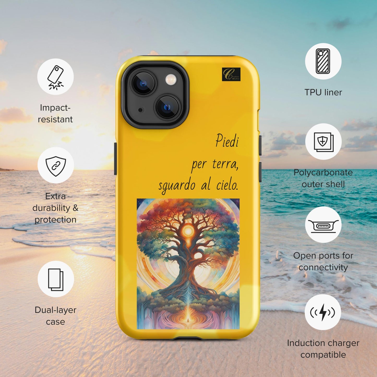 Cover iPhone rigida gialla