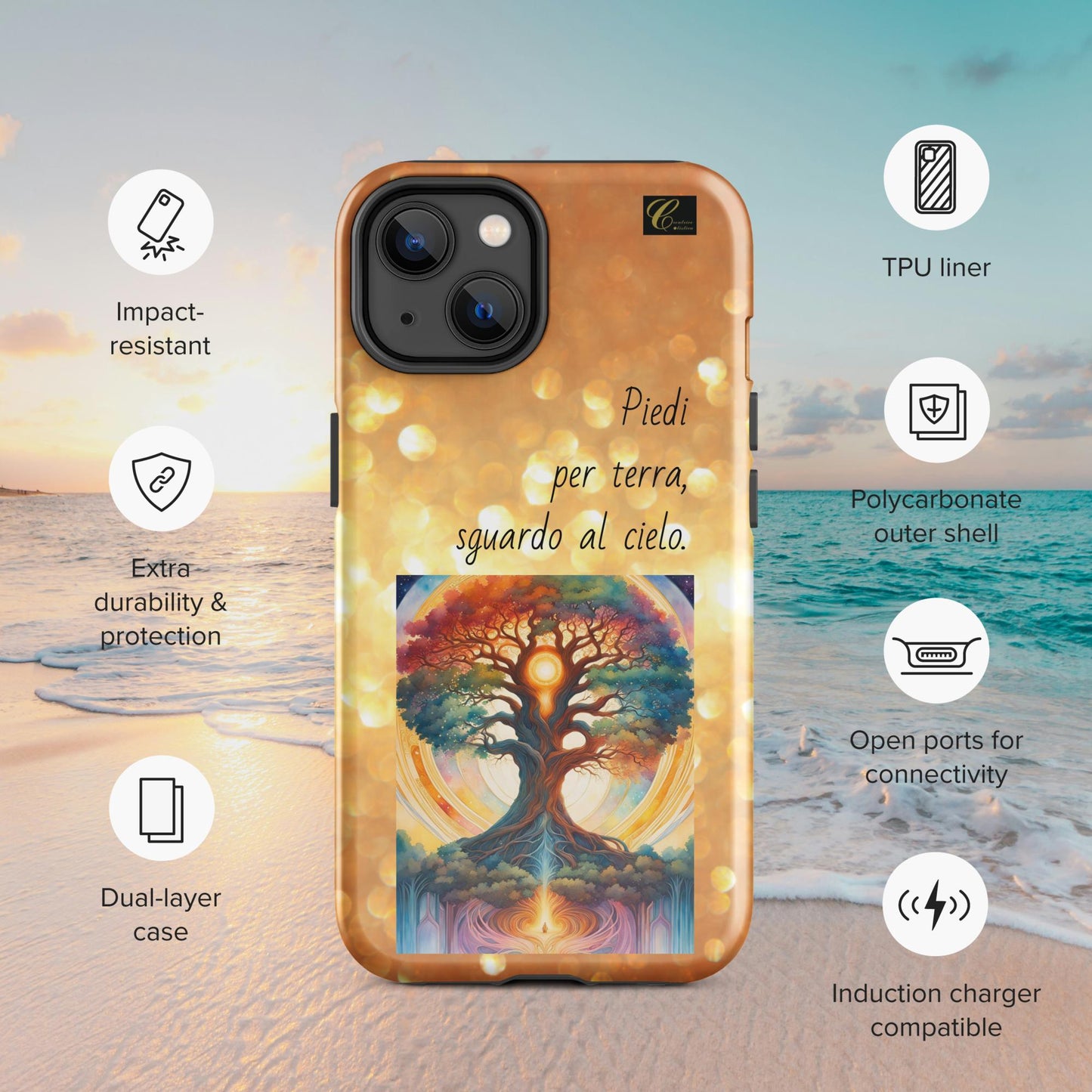 Cover iPhone rigida oro