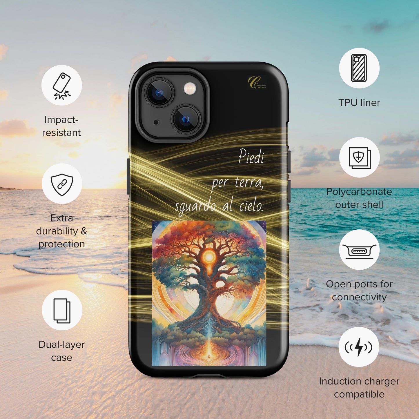 Cover iPhone rigida oro nero