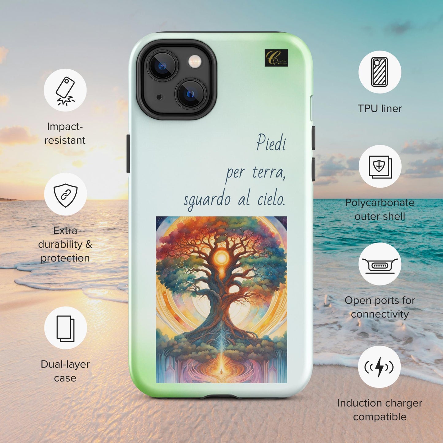 Cover iPhone rigida verde