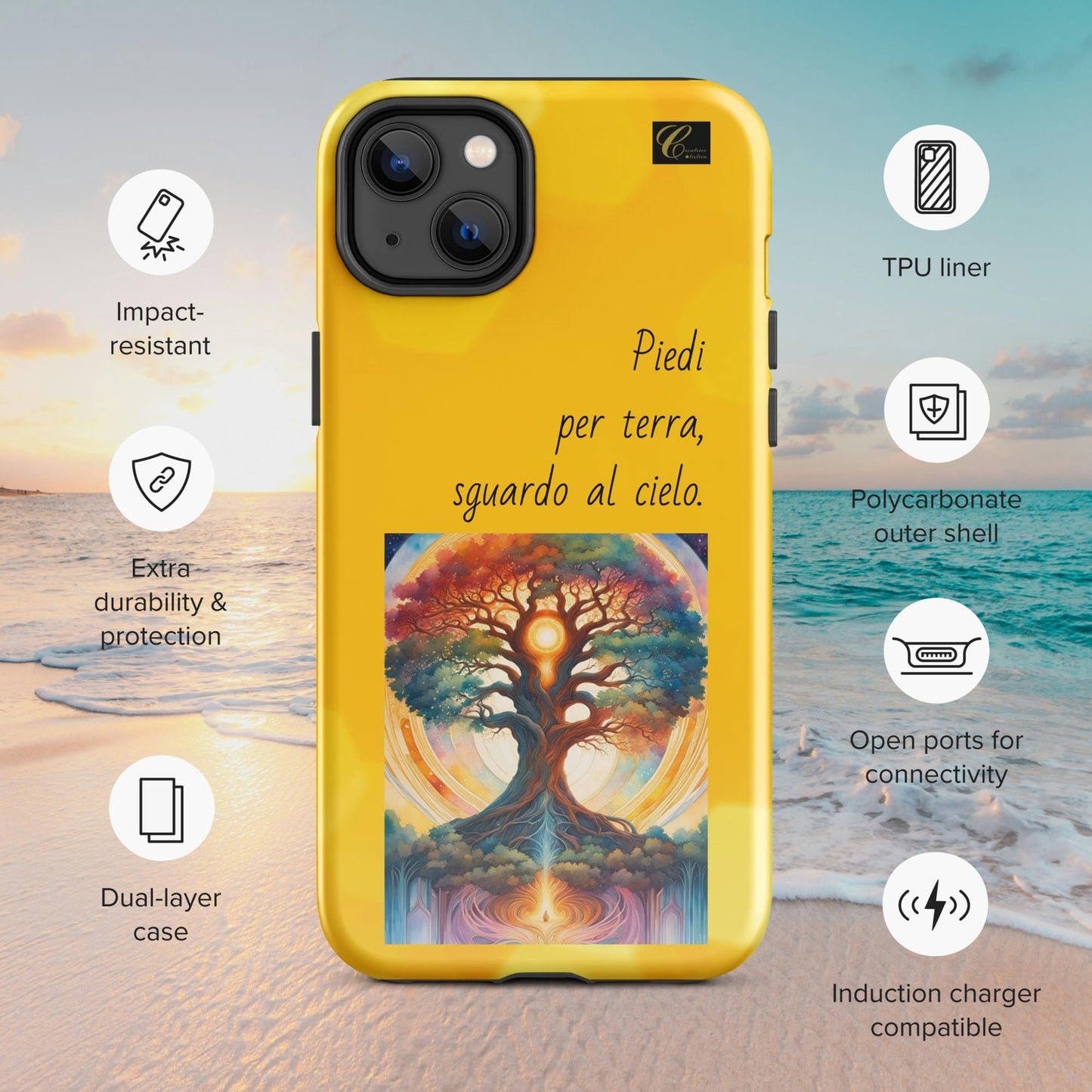 Cover iPhone rigida gialla