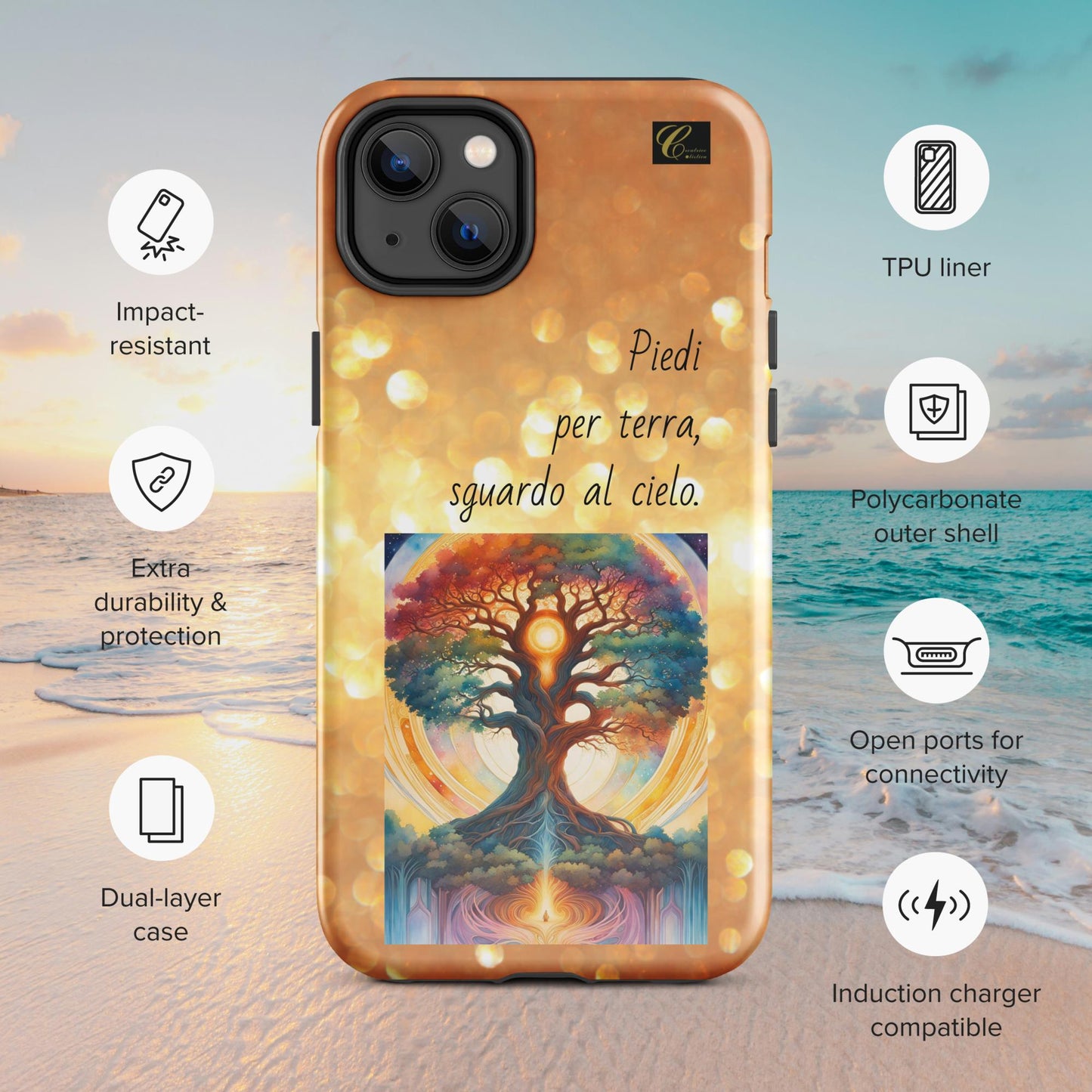 Cover iPhone rigida oro