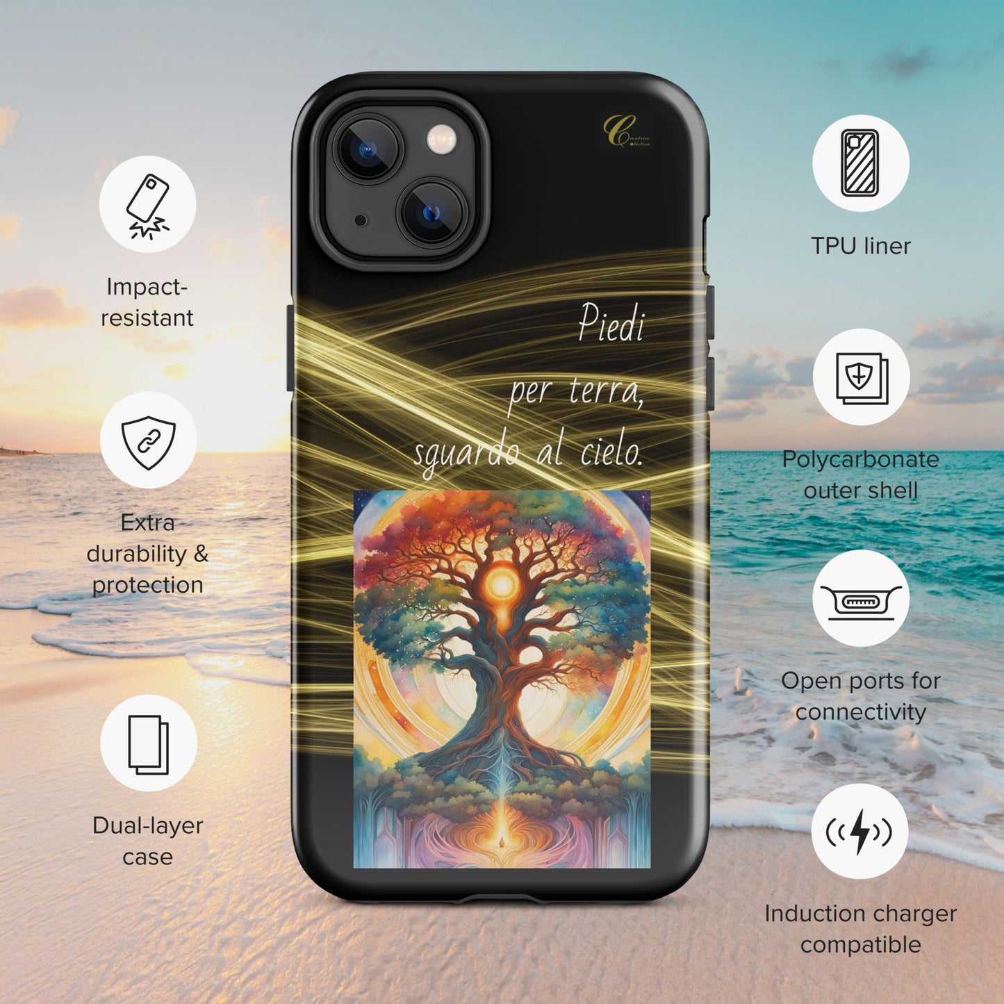 Cover iPhone rigida oro nero